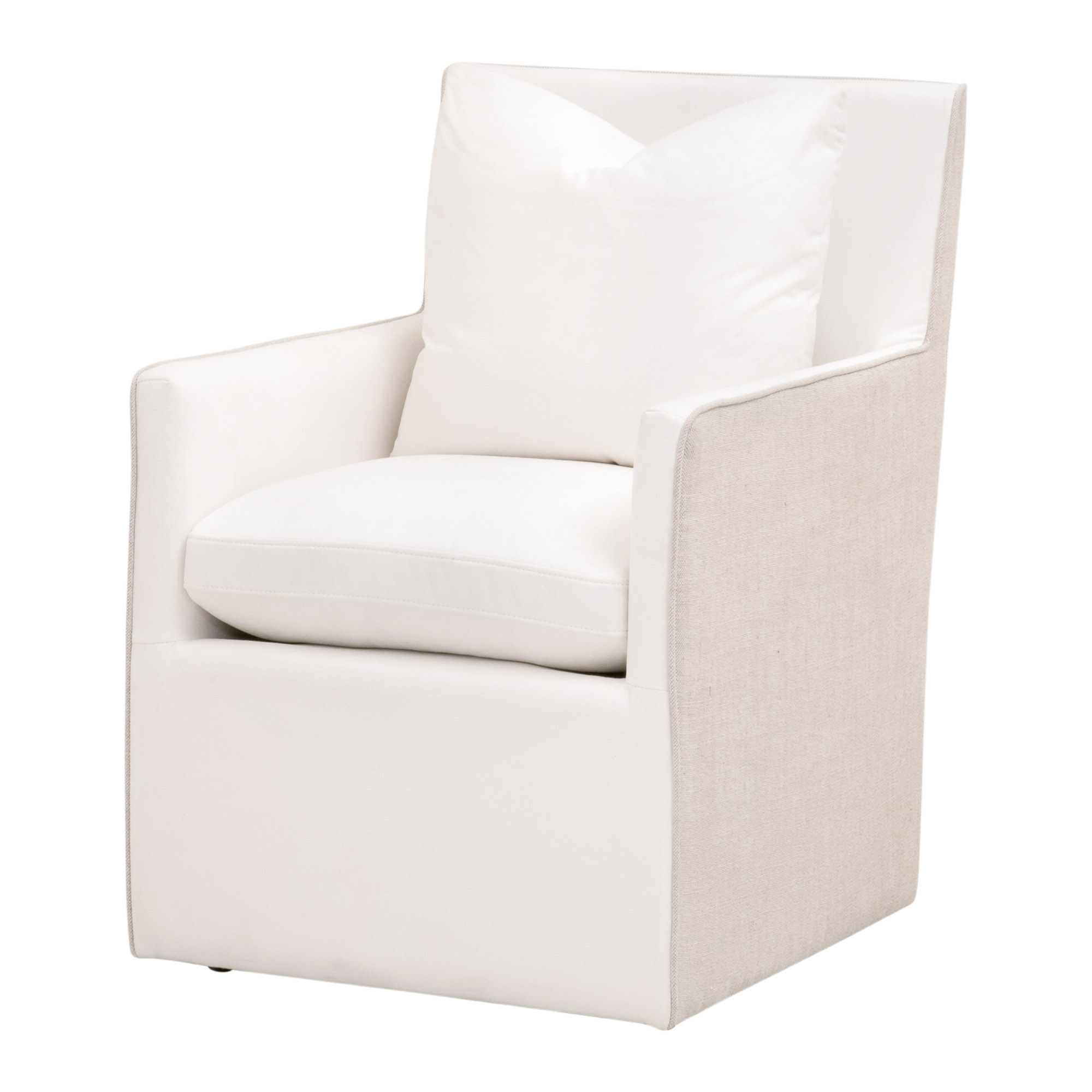 Essentials™ Harmony Arm Chair with Casters - LiveSmart Peyton-Pearl, Bisque French Linen