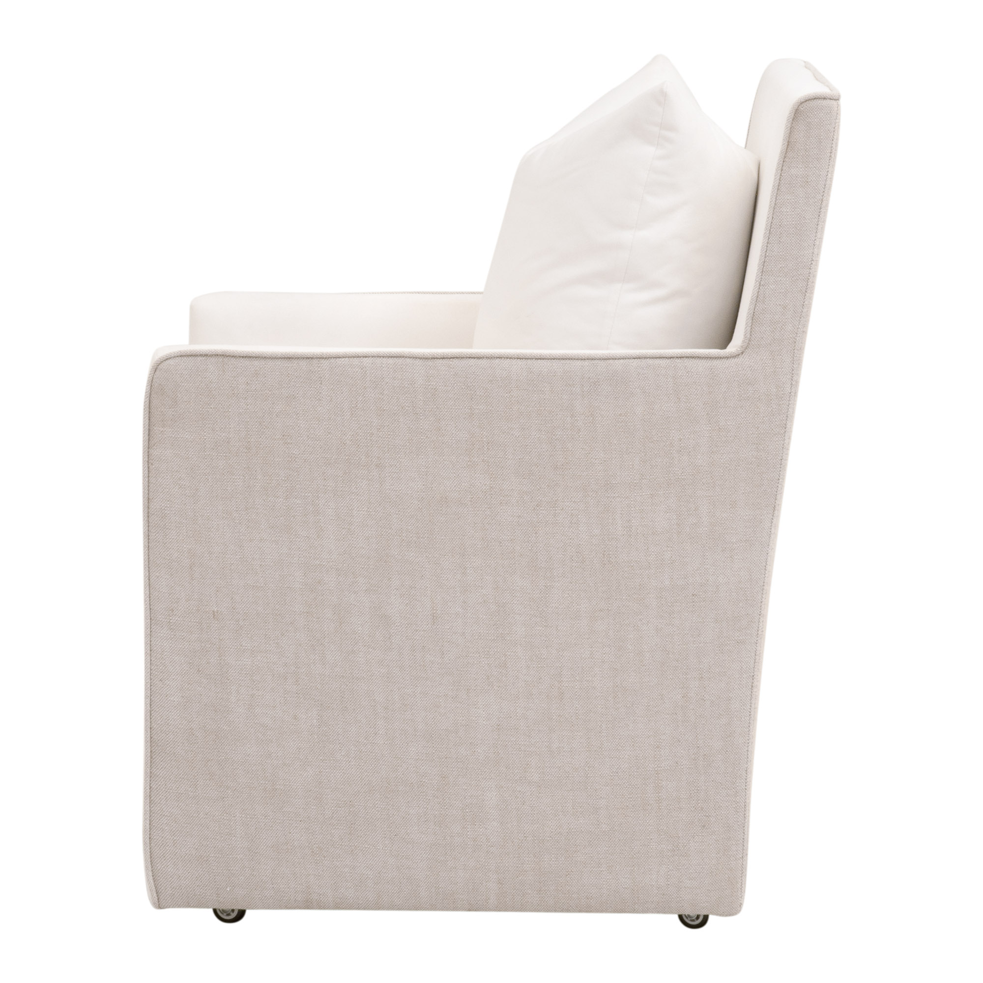 Essentials™ Harmony Arm Chair with Casters - LiveSmart Peyton-Pearl, Bisque French Linen