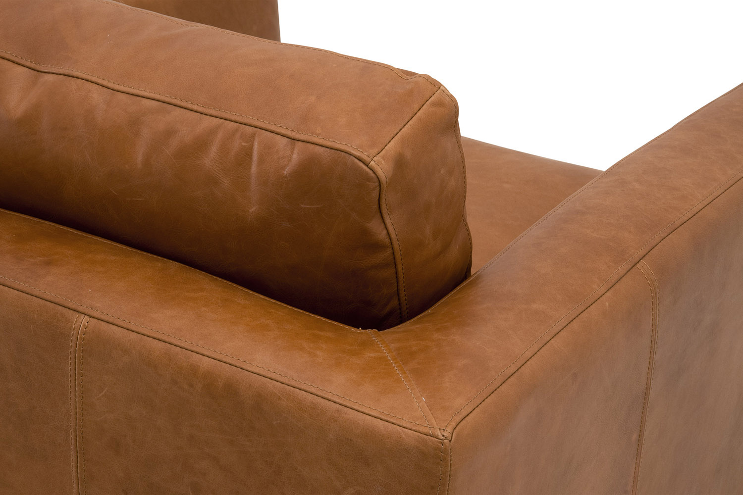 Essentials - Hayden Taper Arm Sofa Chair in Whiskey Brown