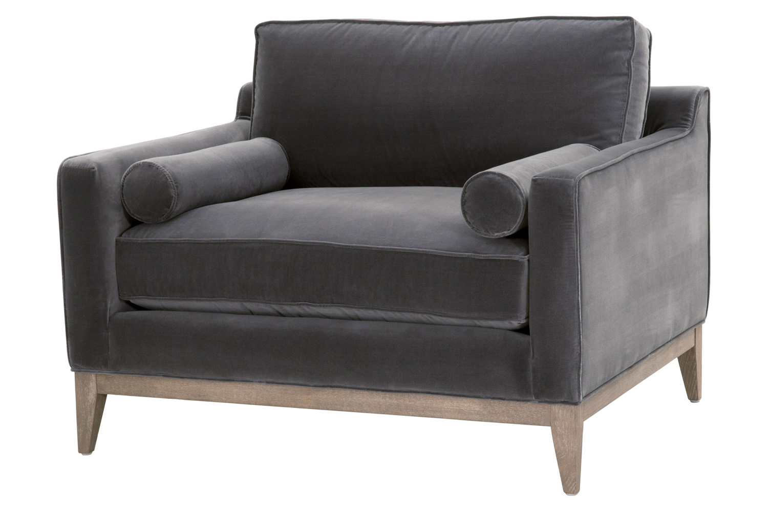 Essentials™ Parker Post Modern Sofa Chair - Dark Dove Velvet