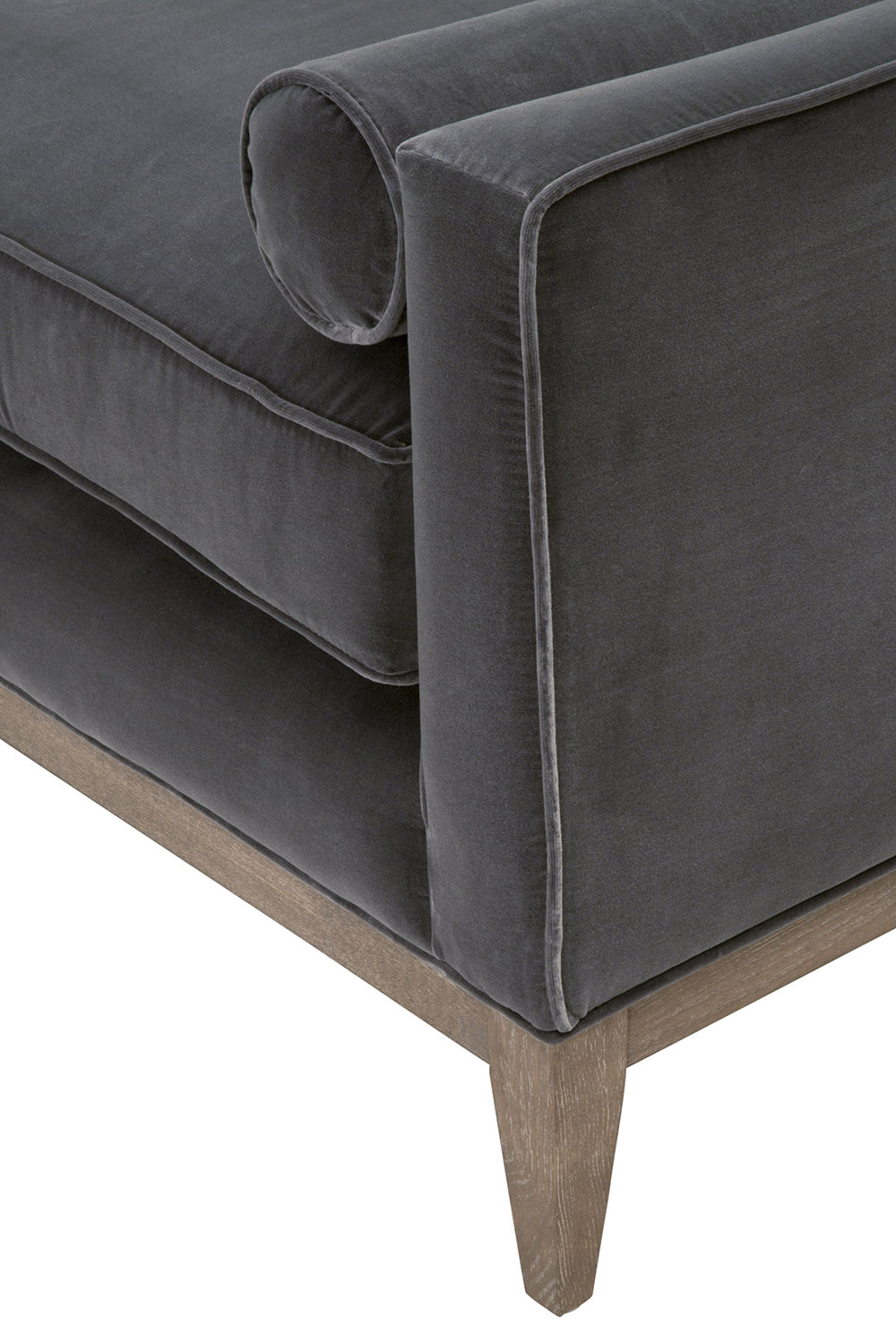 Essentials™ Parker Post Modern Sofa Chair - Dark Dove Velvet