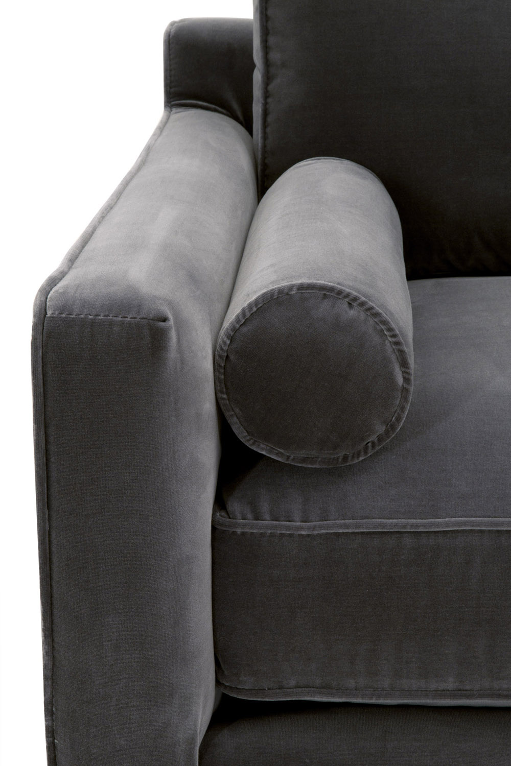 Essentials™ Parker Post Modern Sofa Chair - Dark Dove Velvet