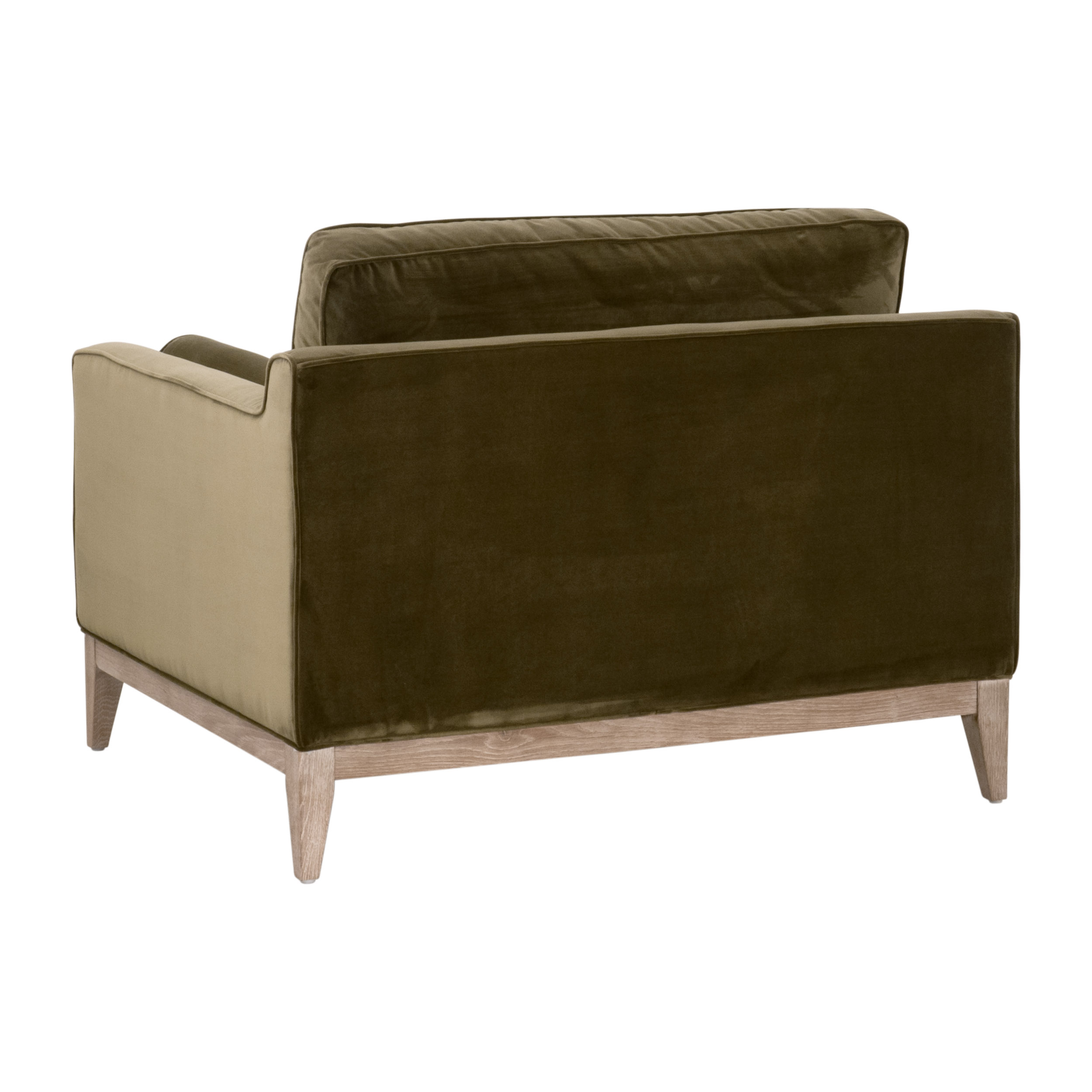 Essentials™ Parker Post Modern Sofa Chair - Olive Velvet, Natural Gray Oak