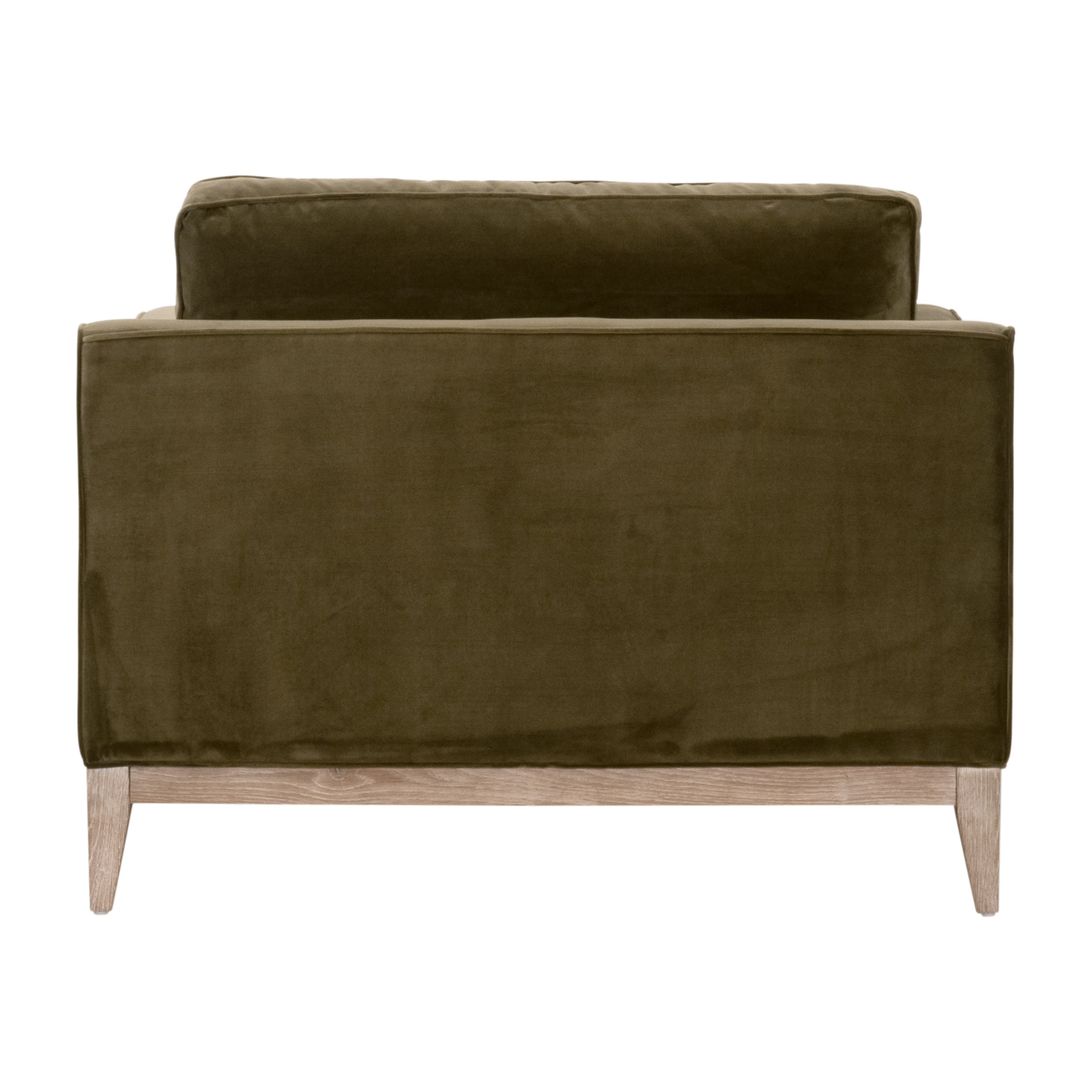 Essentials™ Parker Post Modern Sofa Chair - Olive Velvet, Natural Gray Oak