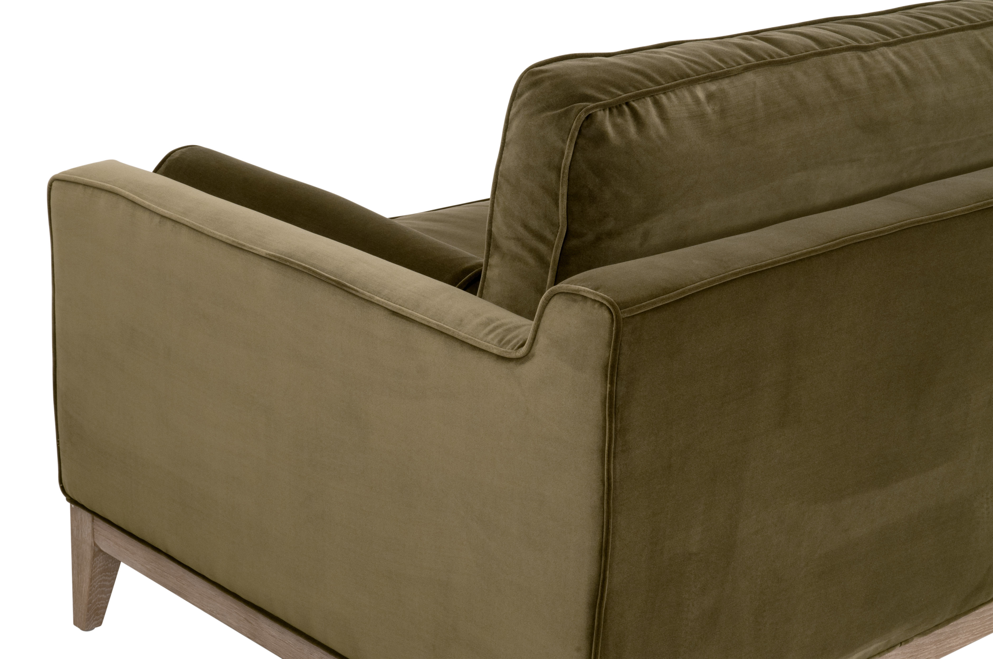 Essentials™ Parker Post Modern Sofa Chair - Olive Velvet, Natural Gray Oak