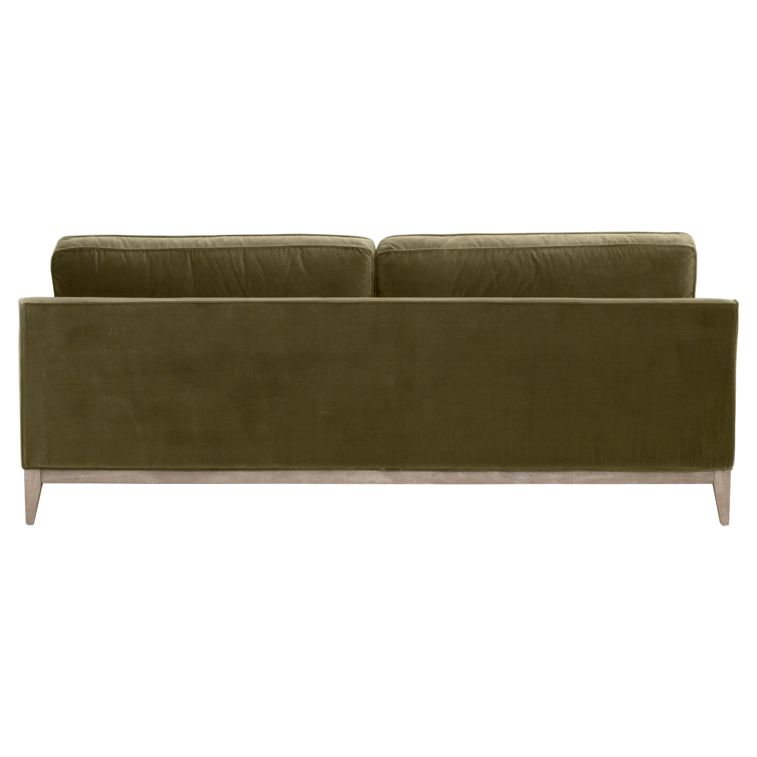 Essentials Parker 86" Post Modern Sofa - Olive Velvet, Natural Gray Oak