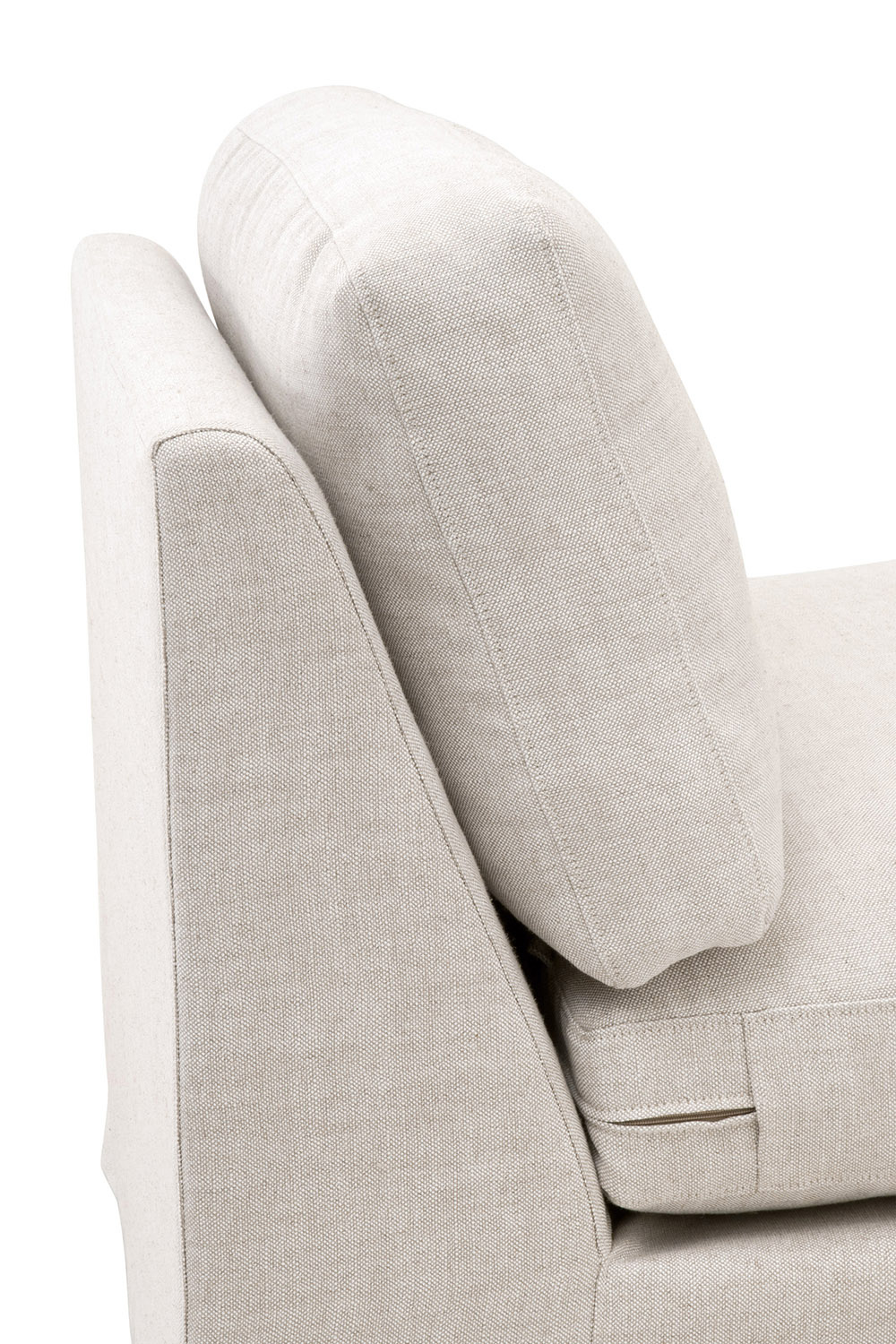 Essentials - Lena Modular Slipcover 1-Seat Armless Chair in Bisque Espresso