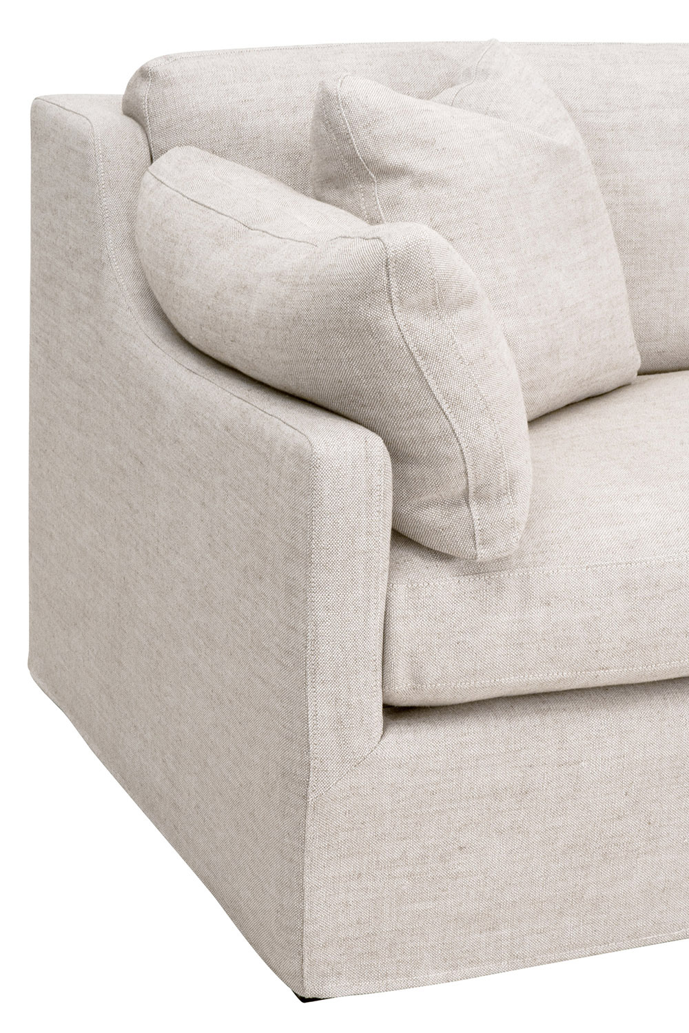 Essentials Lena 95" Slope Arm Slipcover Sofa - Bisque