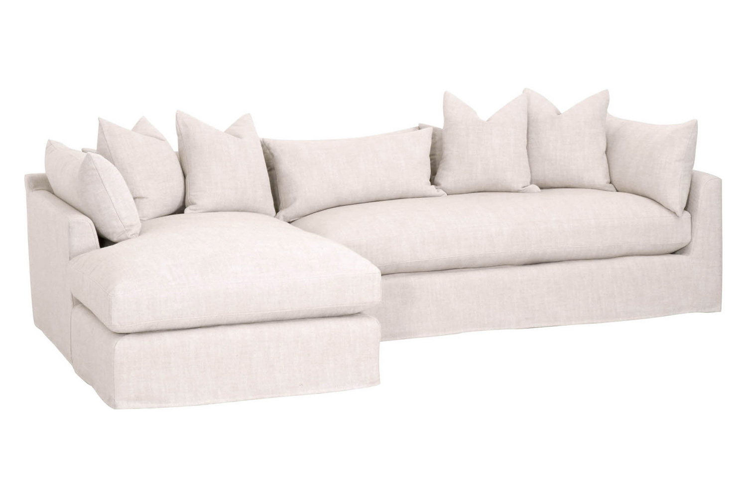 Essentials Haven 110" Lounge Slipcover LF Sectional - Bisque French Linen