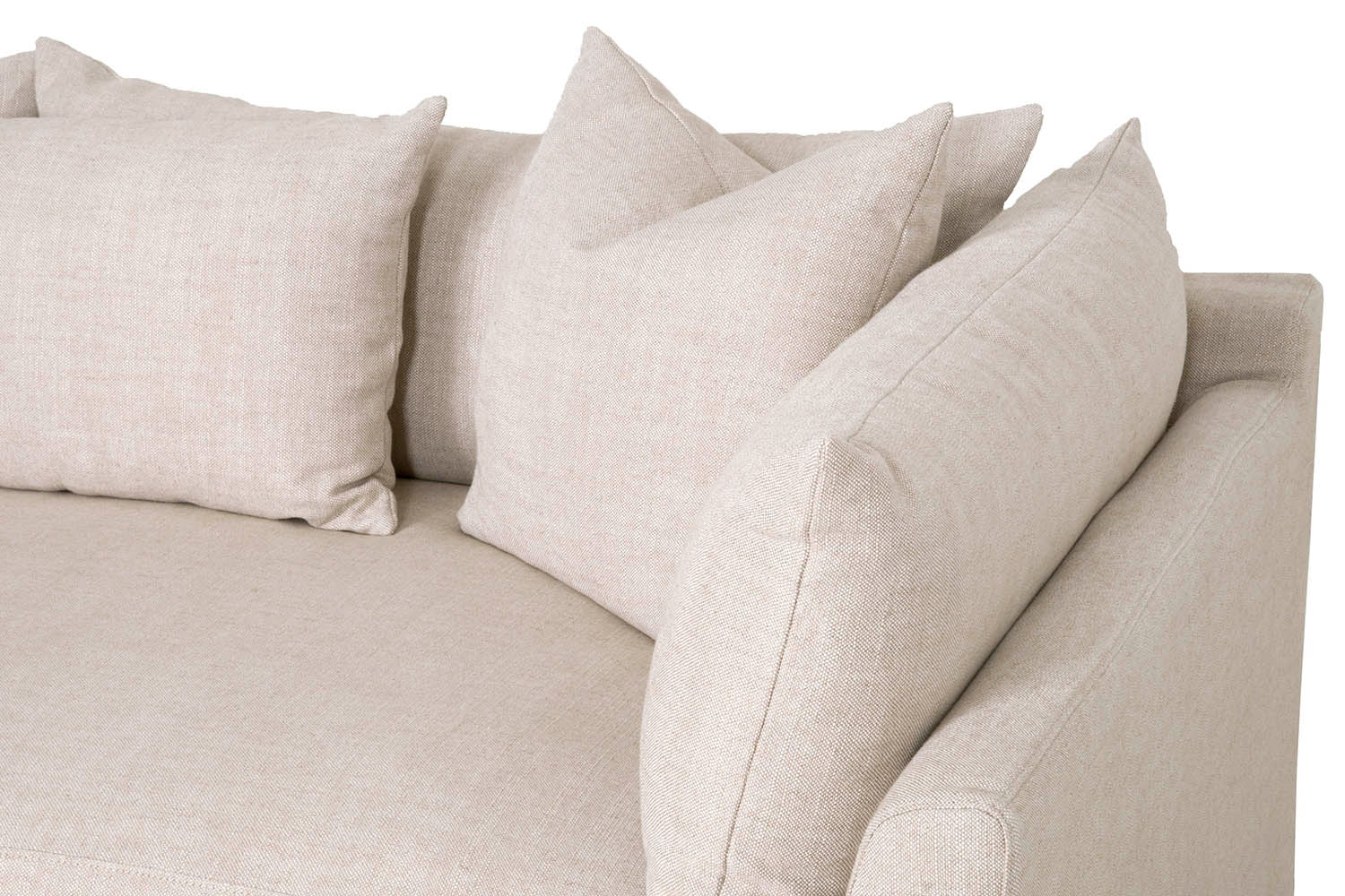 Essentials Haven 110" Lounge Slipcover LF Sectional - Bisque French Linen