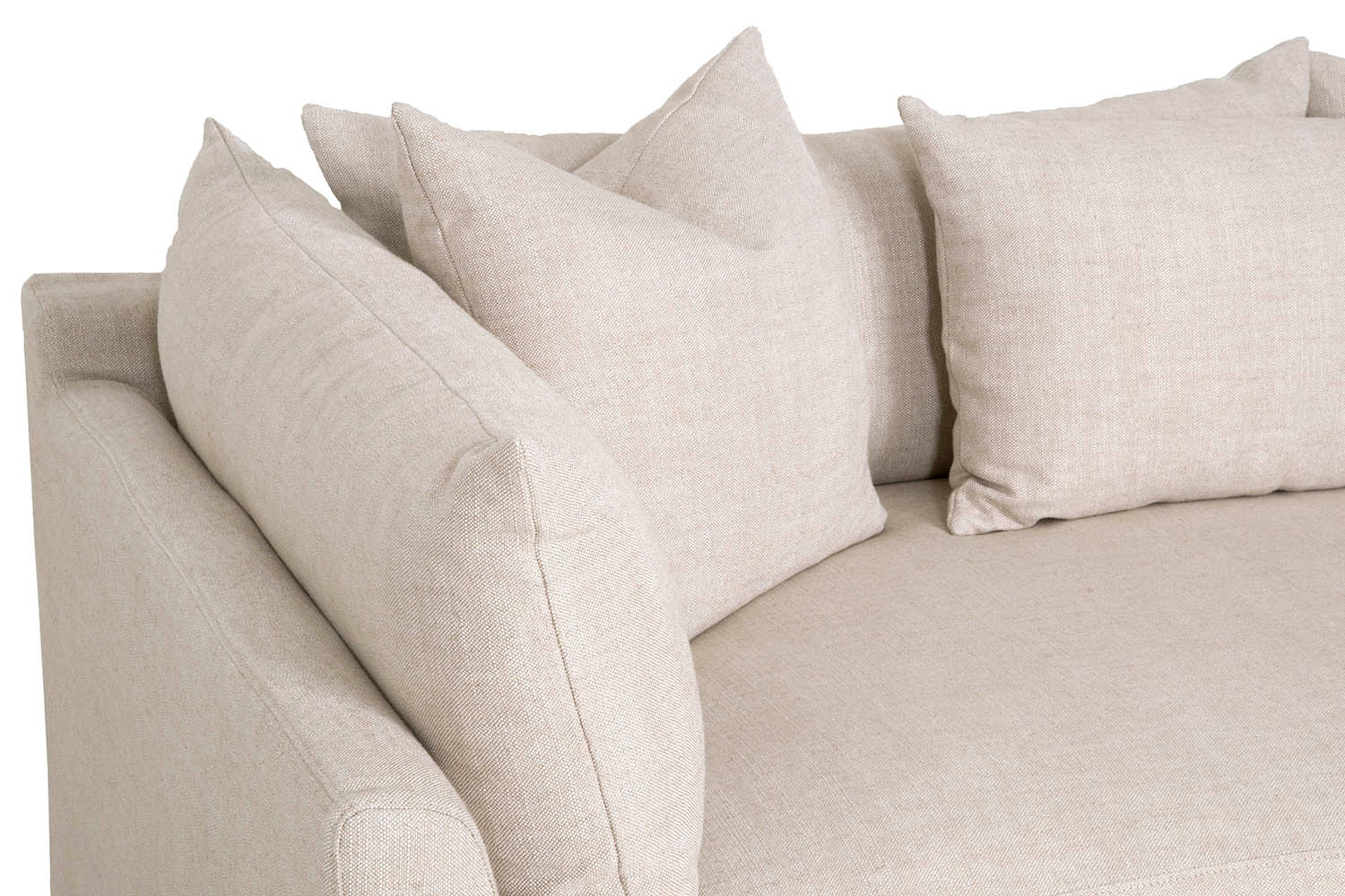 Essentials Haven 110" Lounge Slipcover RF Sectional - Bisque French Linen