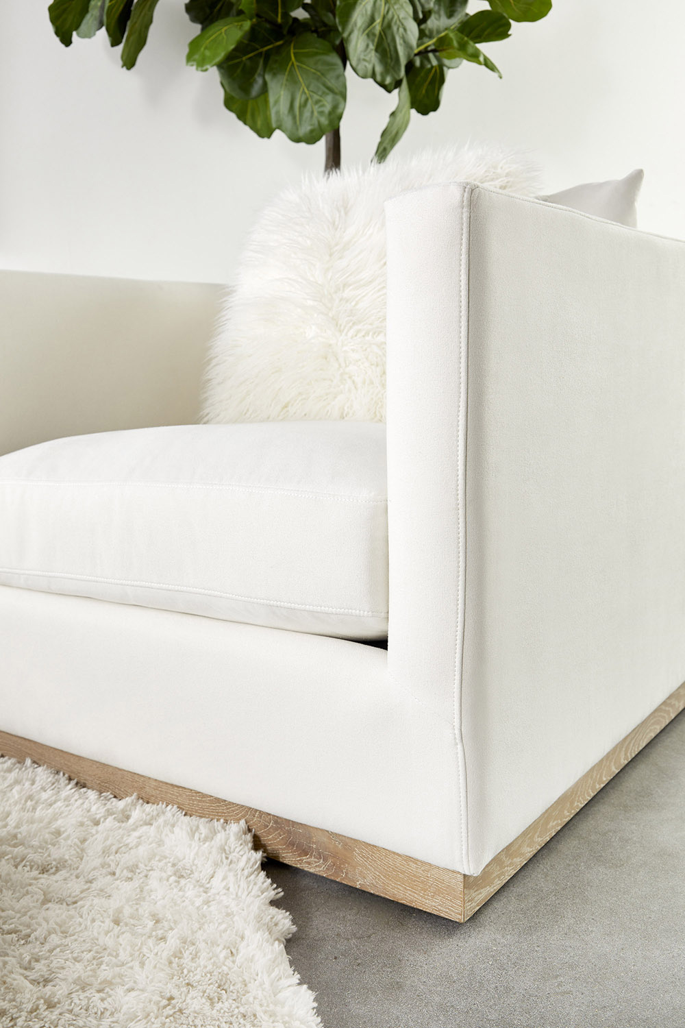 Essentials - Siena Plinth Base Sofa Chair in LiveSmart Machale Ivory