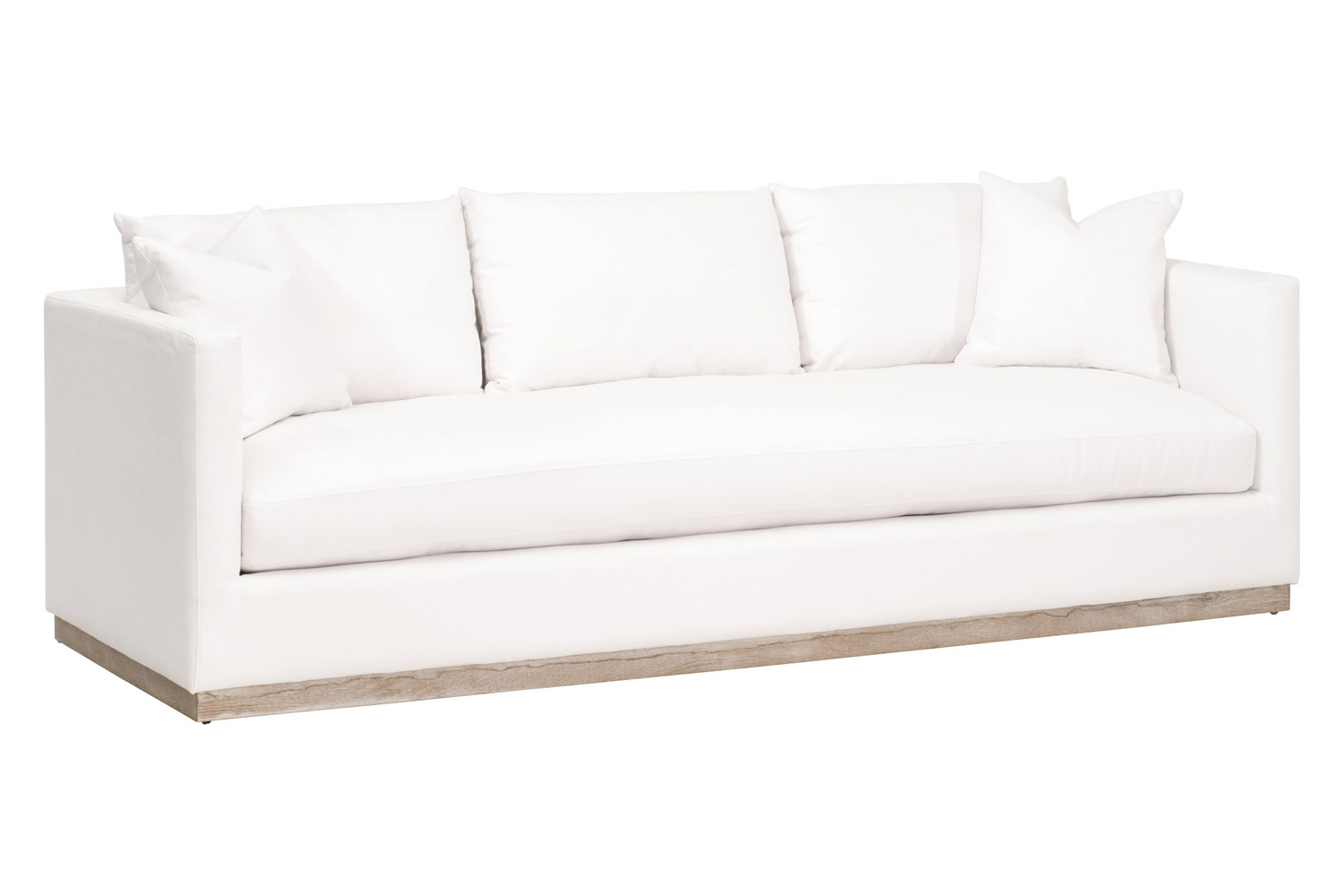 Essentials - Siena 96" Plinth Base Sofa in LiveSmart Machale Ivory