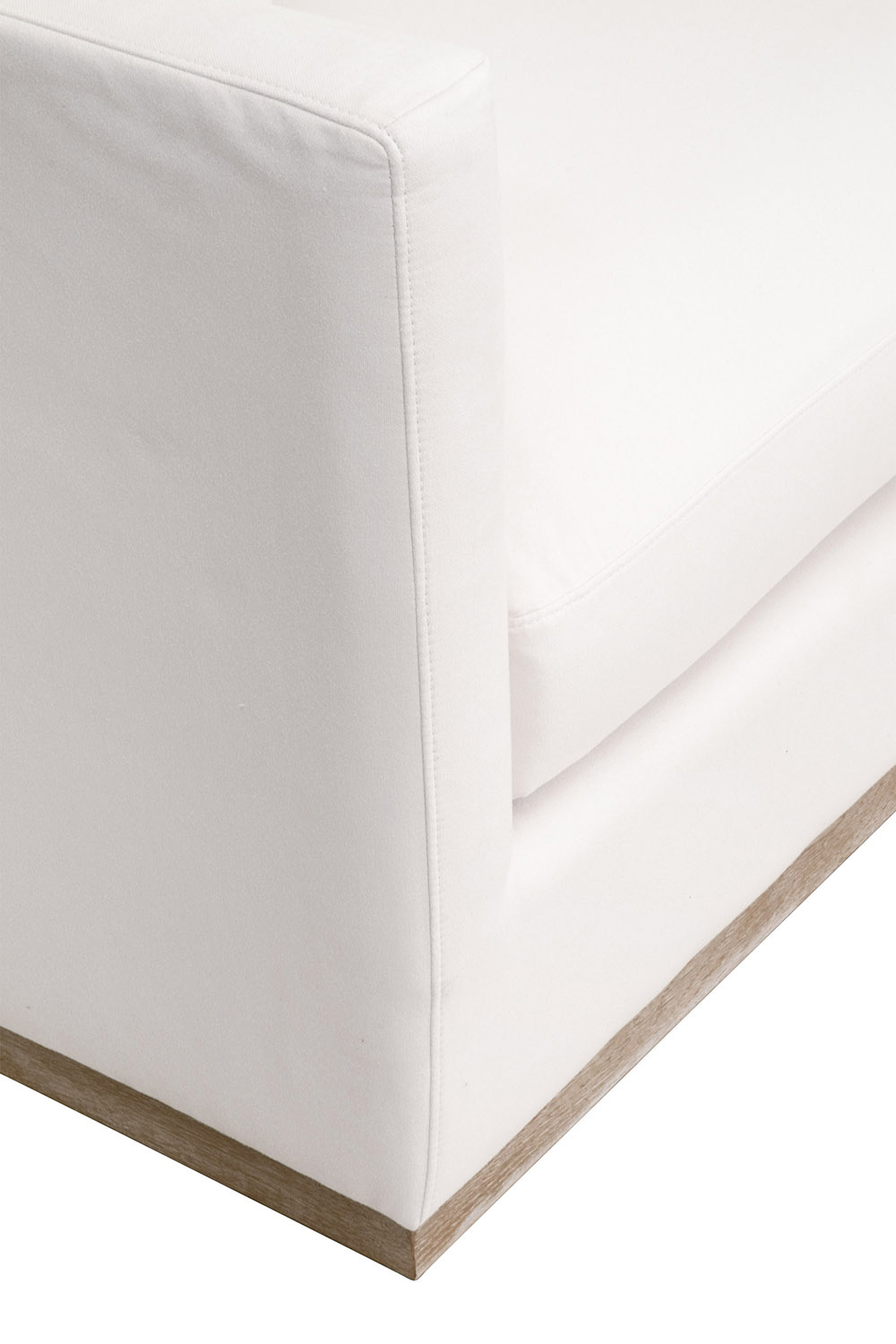 Essentials - Siena 96" Plinth Base Sofa in LiveSmart Machale Ivory