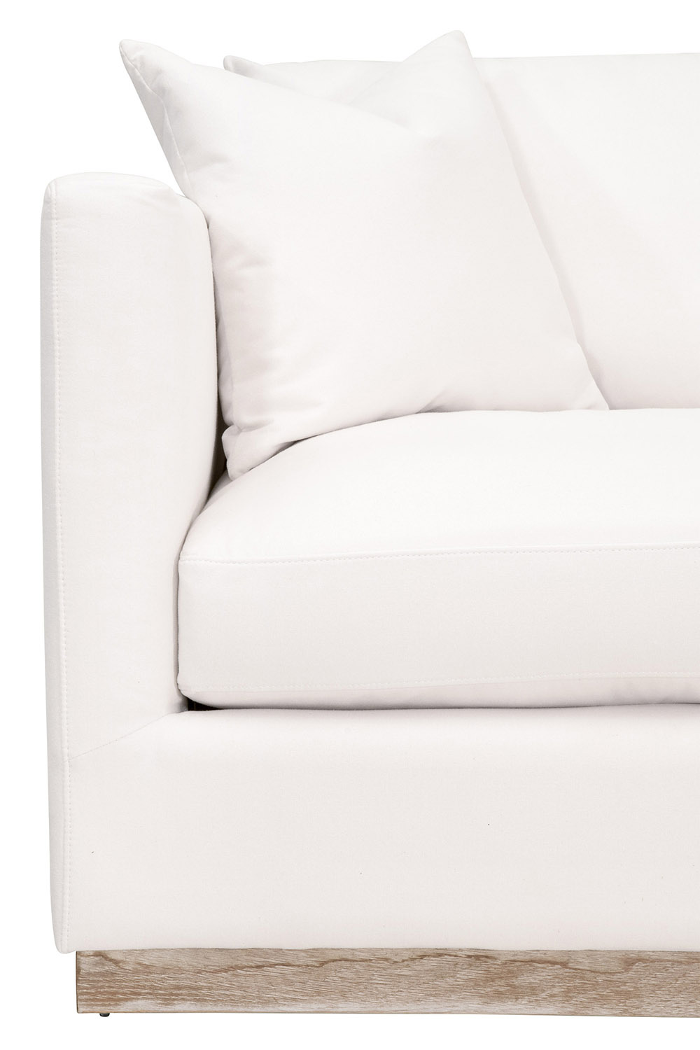 Essentials - Siena 96" Plinth Base Sofa in LiveSmart Machale Ivory