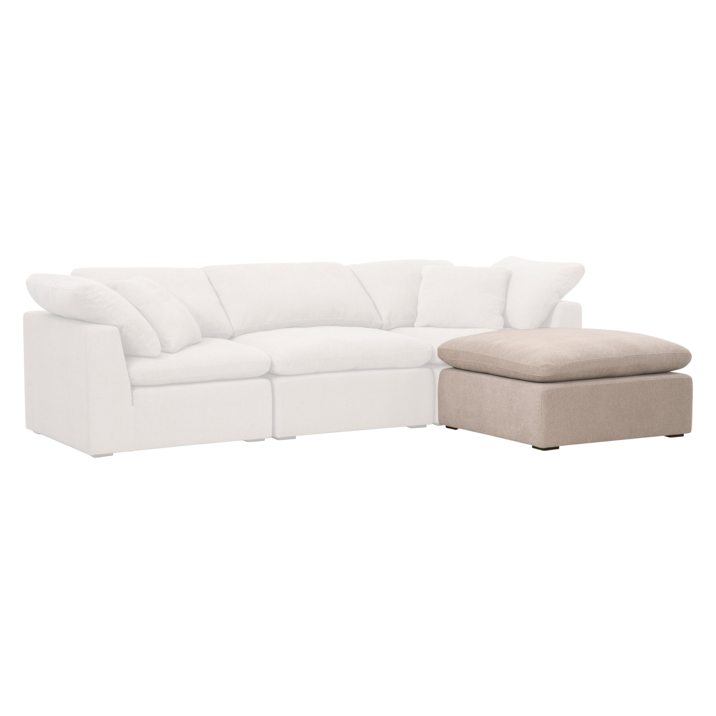 Essentials™ Sky Modular Ottoman - Performance Latte Micro Boucle, Espresso