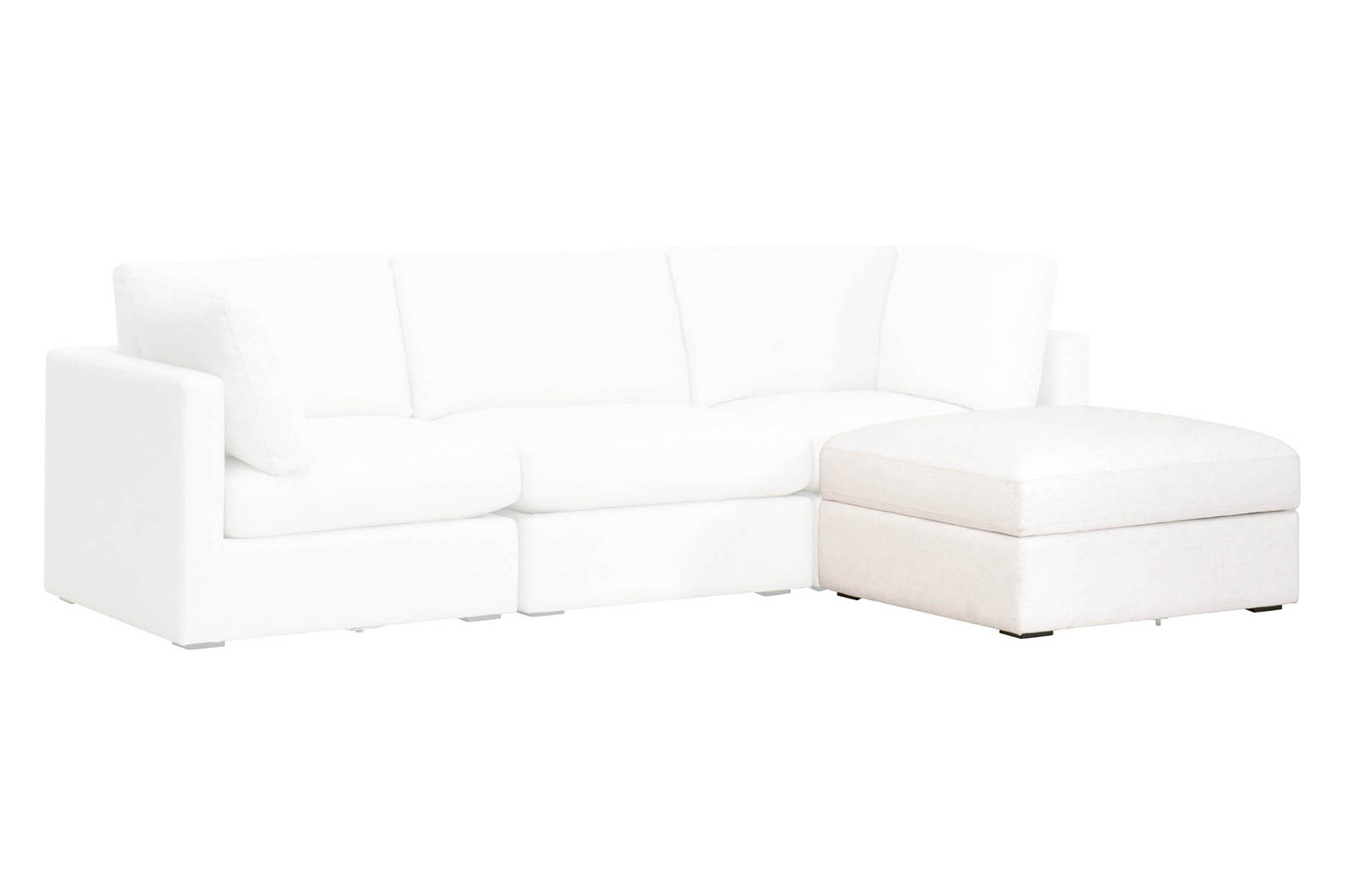 Essentials - Daley Modular Storage Ottoman in Textured Cream Linen