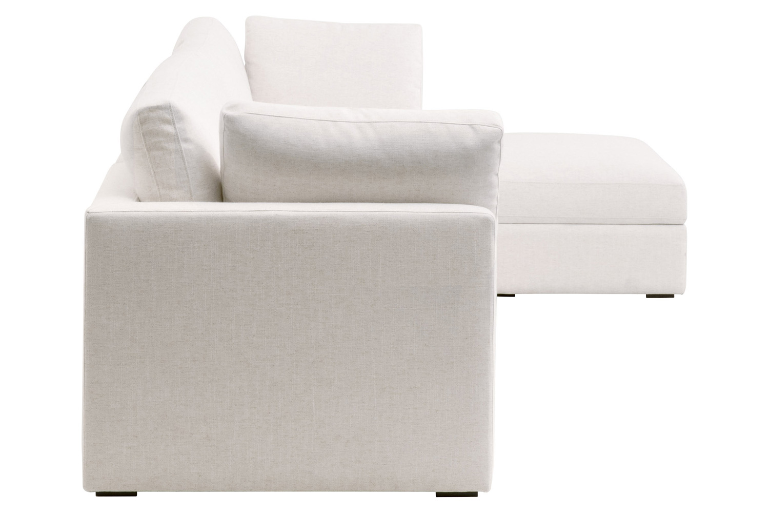 Essentials - Daley Modular Storage Ottoman in Textured Cream Linen