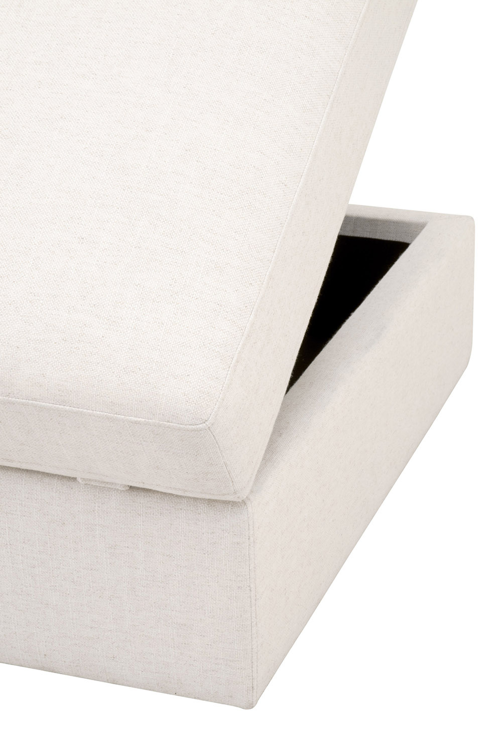 Essentials - Daley Modular Storage Ottoman in Textured Cream Linen