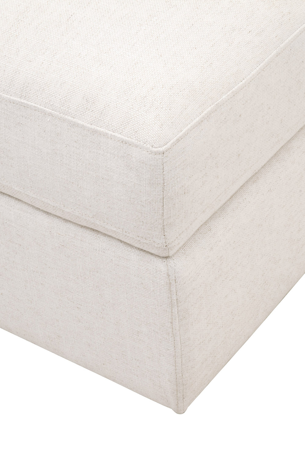 Essentials - Daley Modular Storage Ottoman in Textured Cream Linen