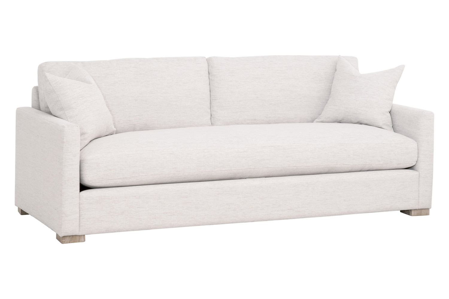 Essentials - Clara 86" Slim Arm Sofa in Stone Basketweave Natural Gray