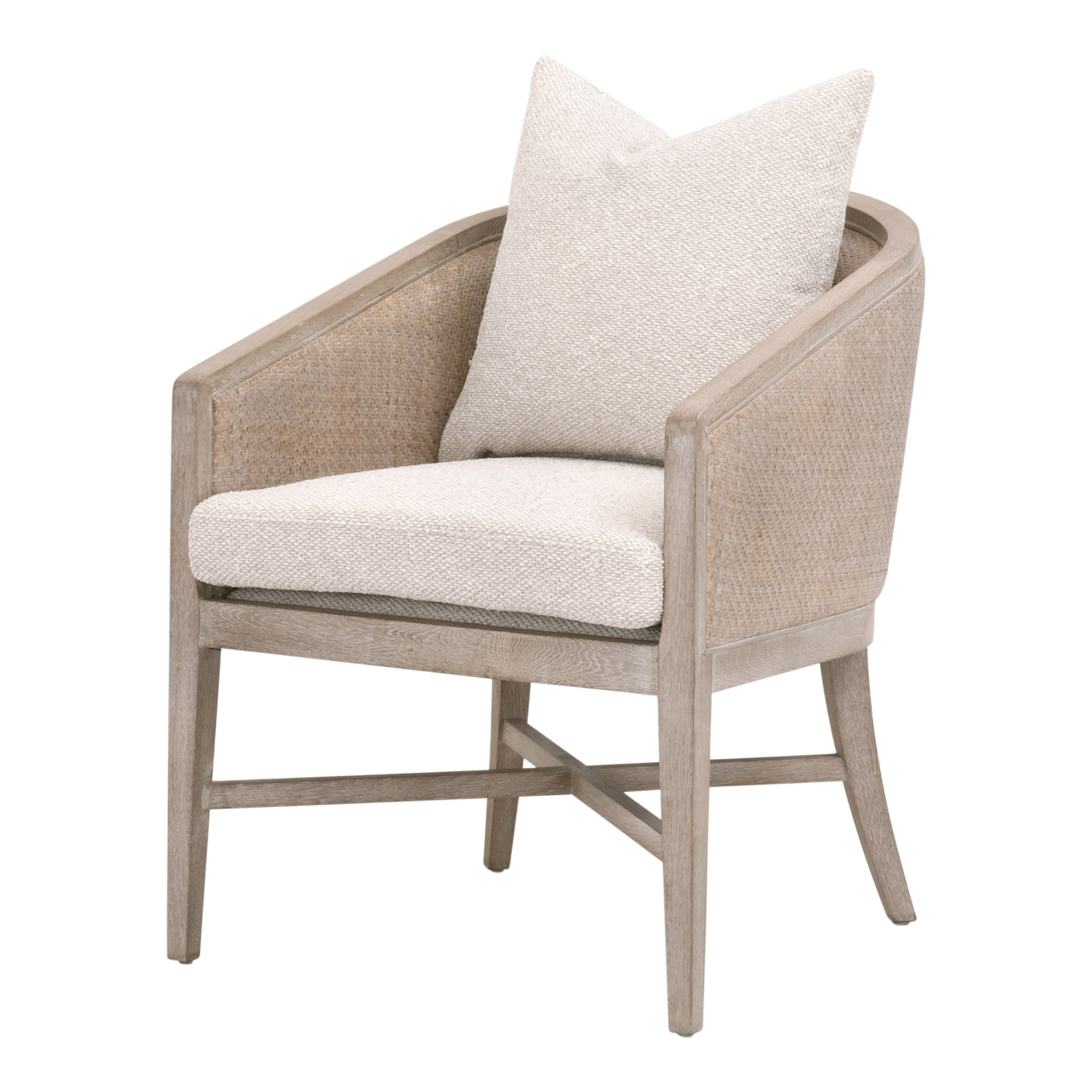 Essentials™ McGuire Arm Chair - LiveSmart Gellar-Linen, Natural Gray Oak/Cane