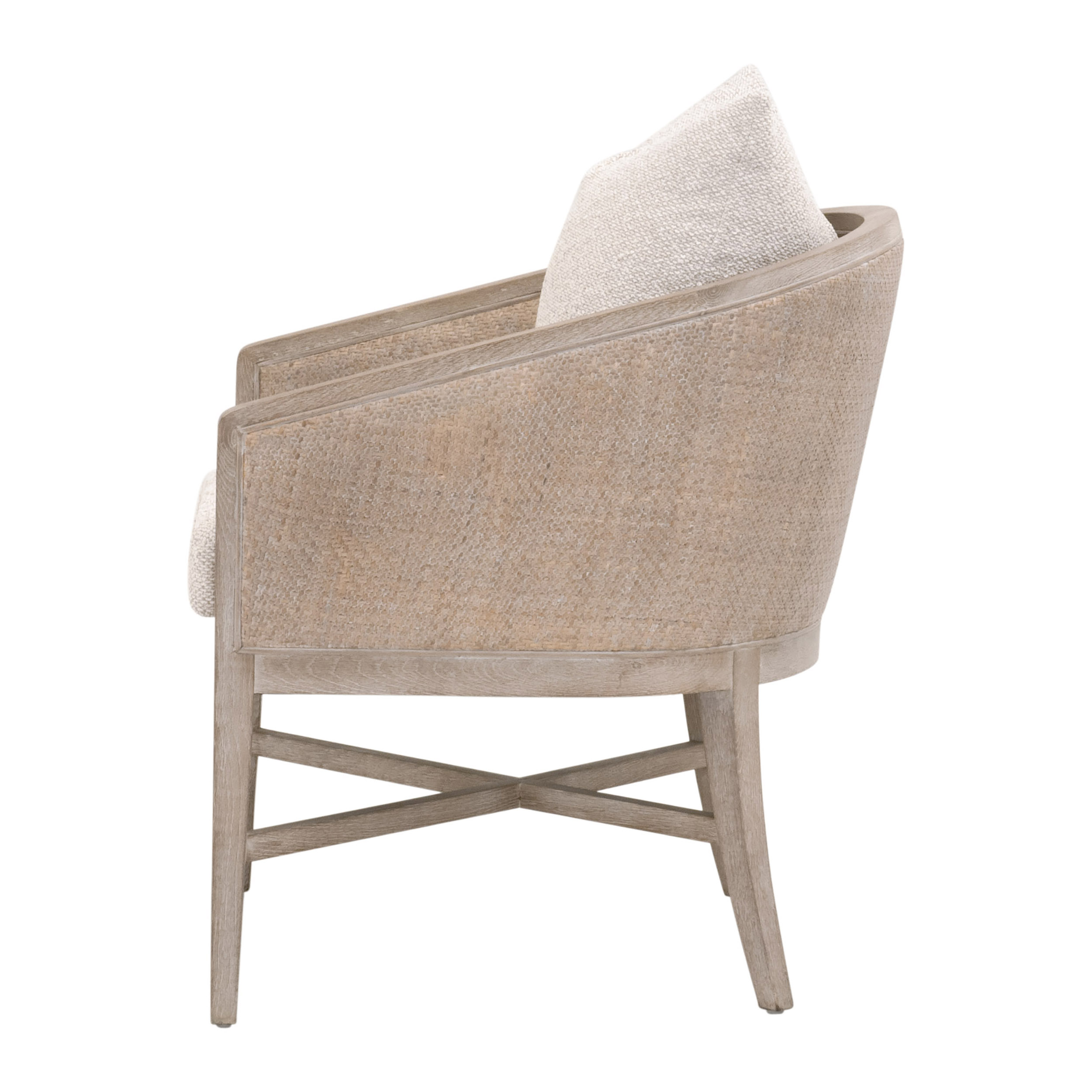 Essentials™ McGuire Arm Chair - LiveSmart Gellar-Linen, Natural Gray Oak/Cane