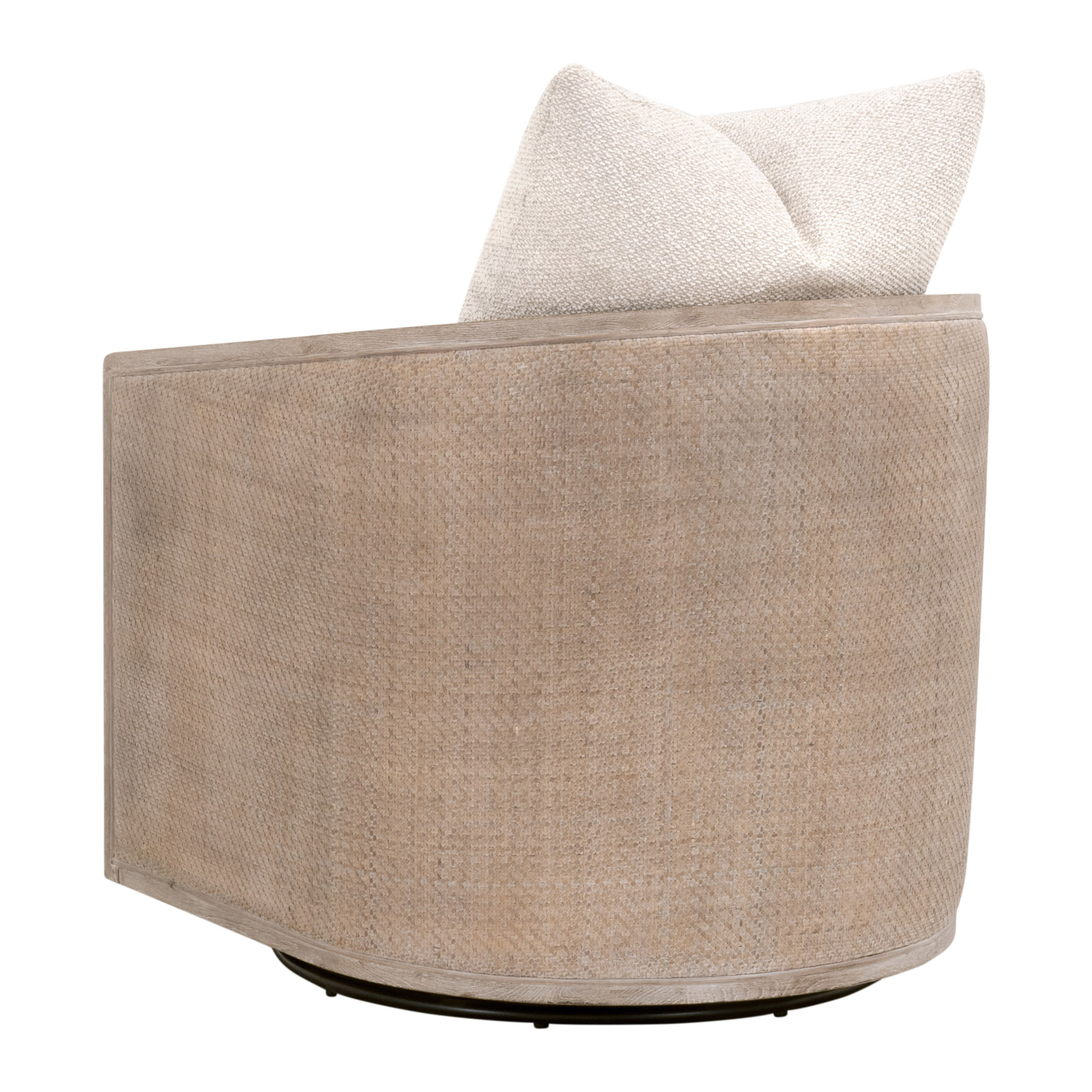 Essentials™ McGuire Swivel Club Chair - LiveSmart Gellar-Linen, Natural Gray Oak/Cane