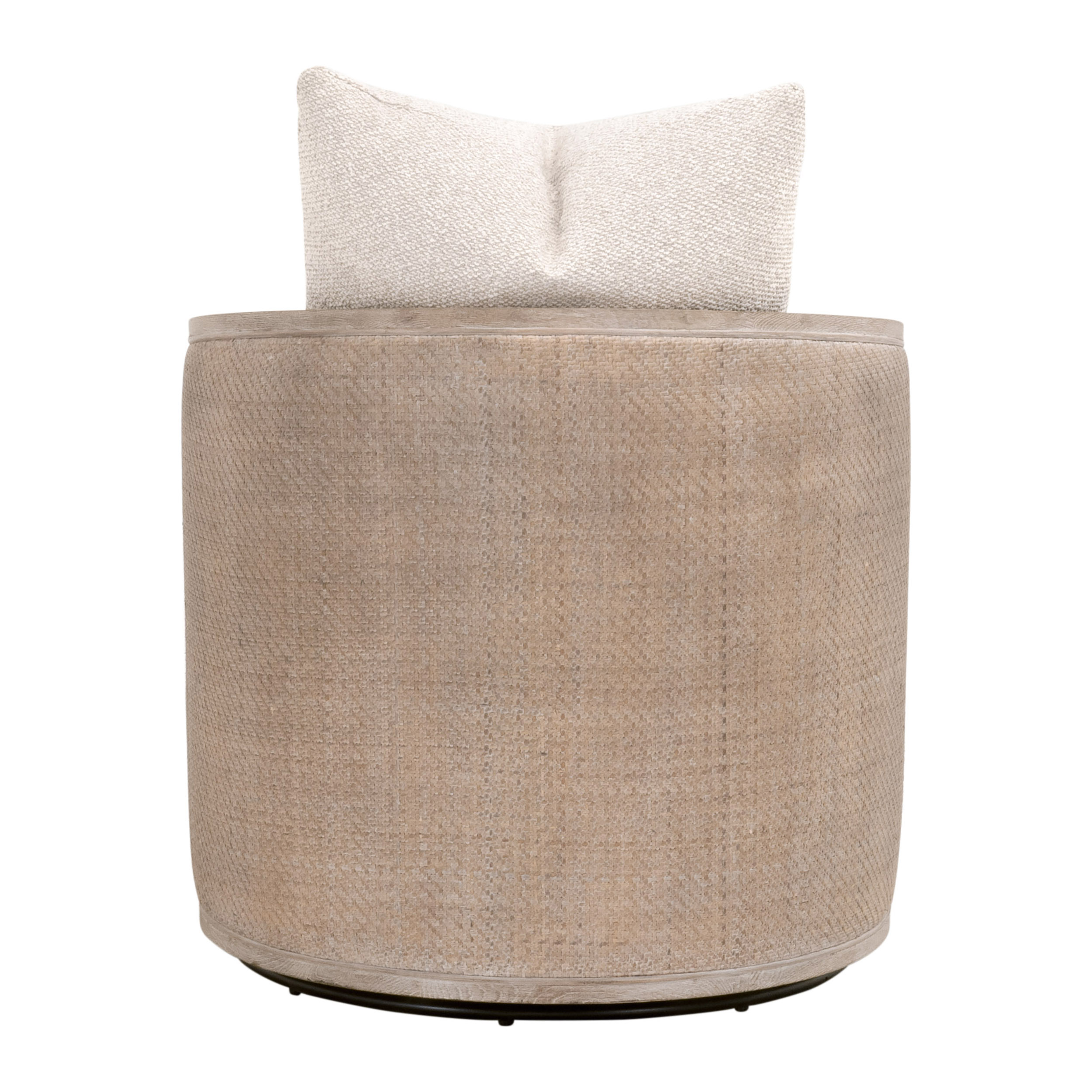 Essentials™ McGuire Swivel Club Chair - LiveSmart Gellar-Linen, Natural Gray Oak/Cane