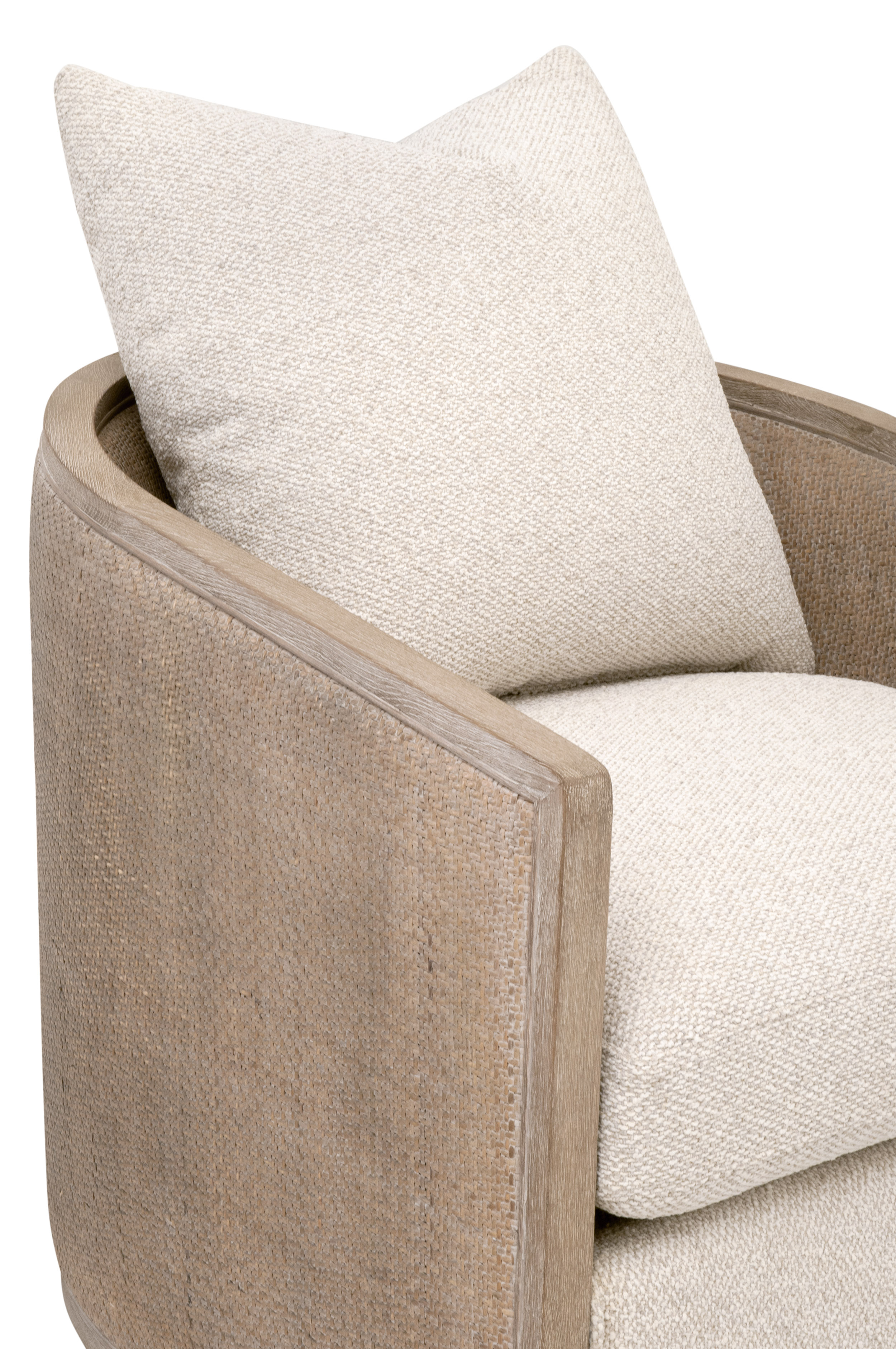 Essentials™ McGuire Swivel Club Chair - LiveSmart Gellar-Linen, Natural Gray Oak/Cane