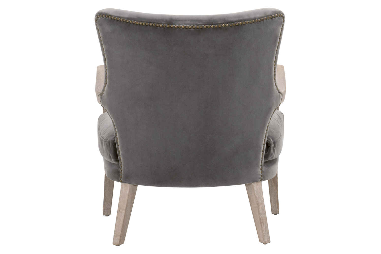 Essentials - Calvin Club Chair in Dark Dove Velvet Natural Gray