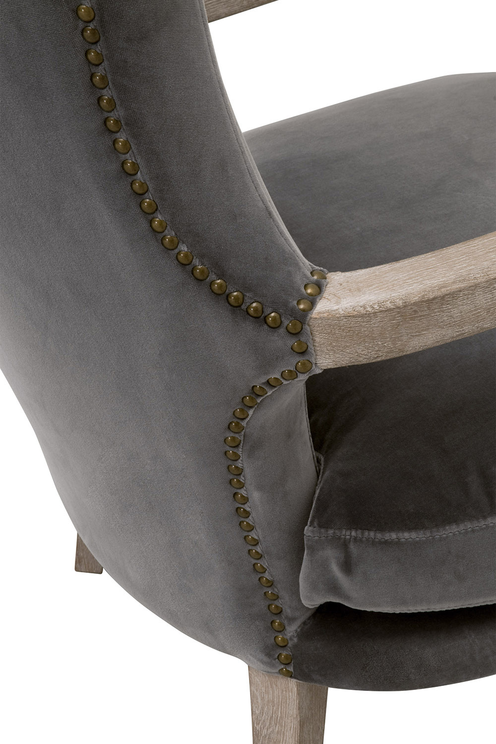 Essentials - Calvin Club Chair in Dark Dove Velvet Natural Gray