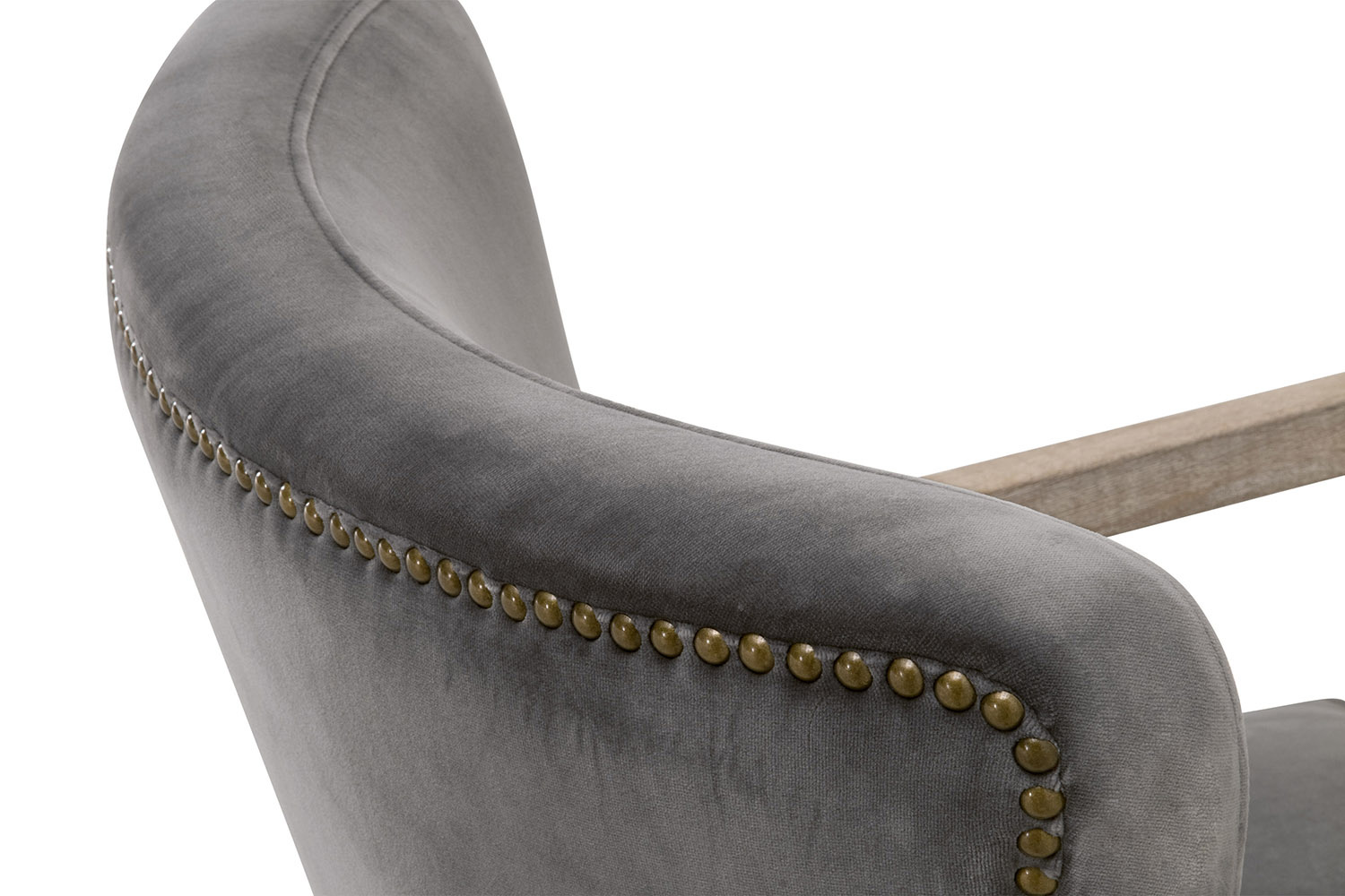 Essentials - Calvin Club Chair in Dark Dove Velvet Natural Gray