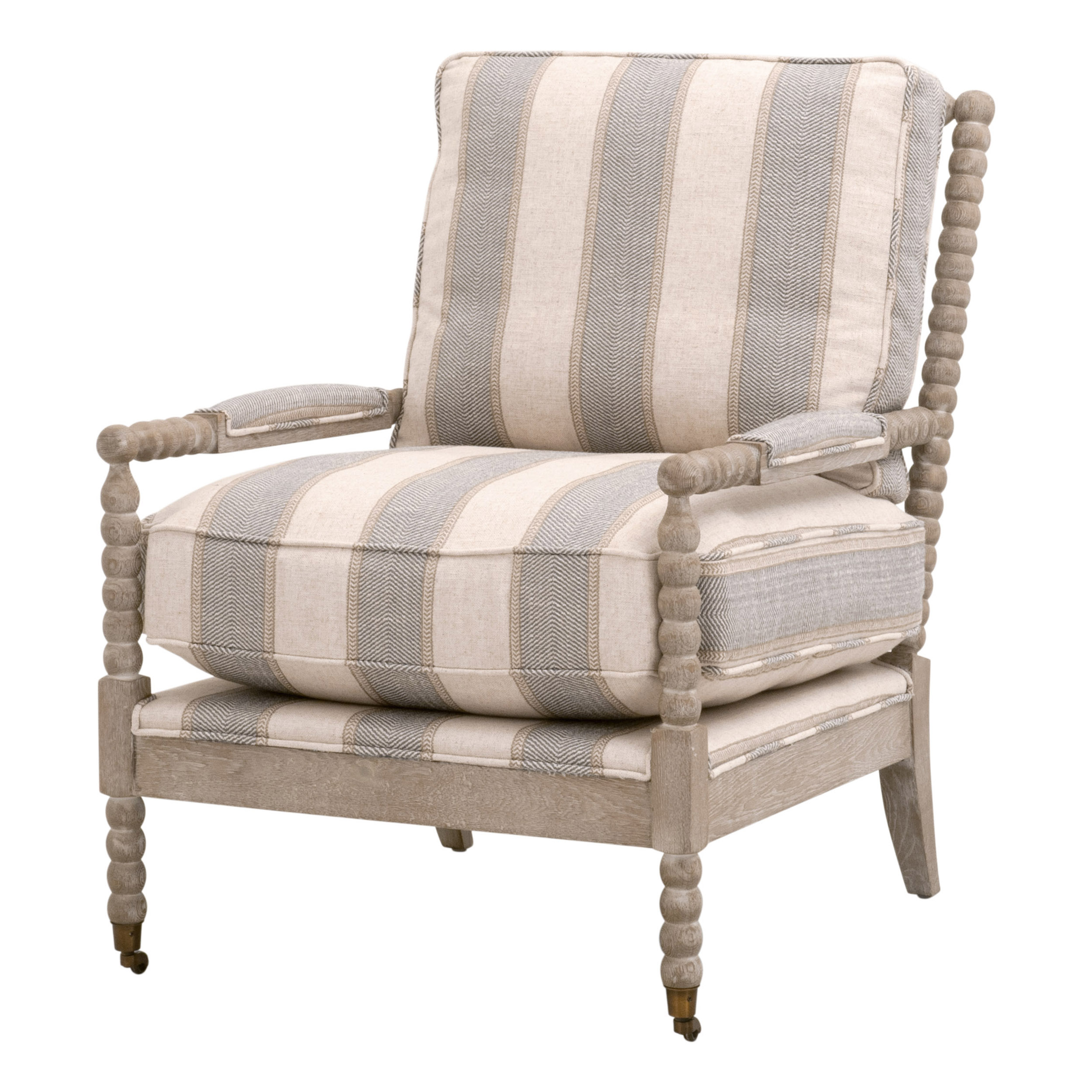 Essentials™ Rouleau Club Chair - Stanebridge-Pewter, Natural Gray Oak