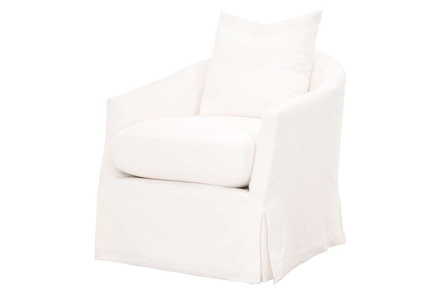 Essentials Faye Slipcover Swivel Club Chair - Cream Crepe