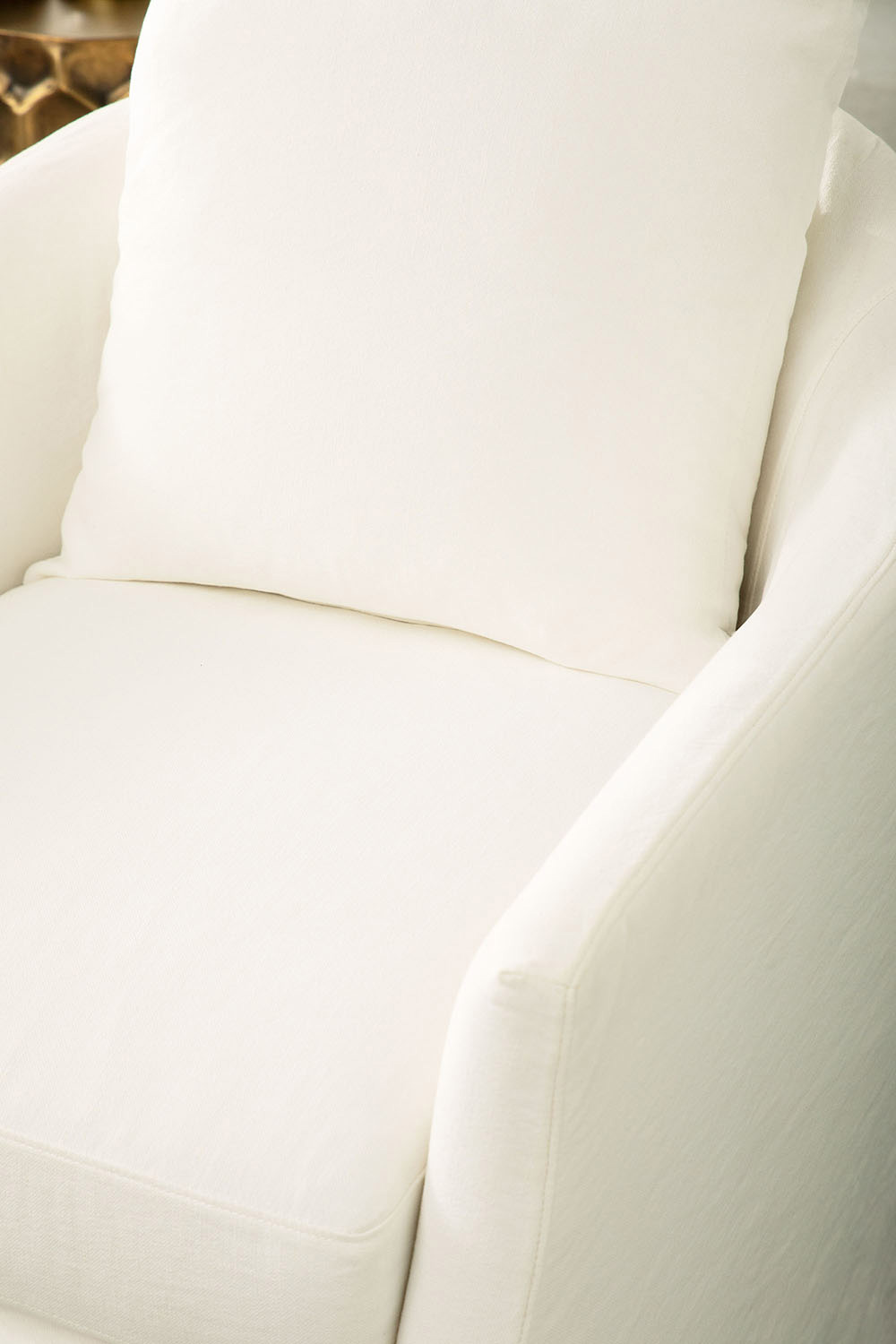 Essentials Faye Slipcover Swivel Club Chair - Cream Crepe