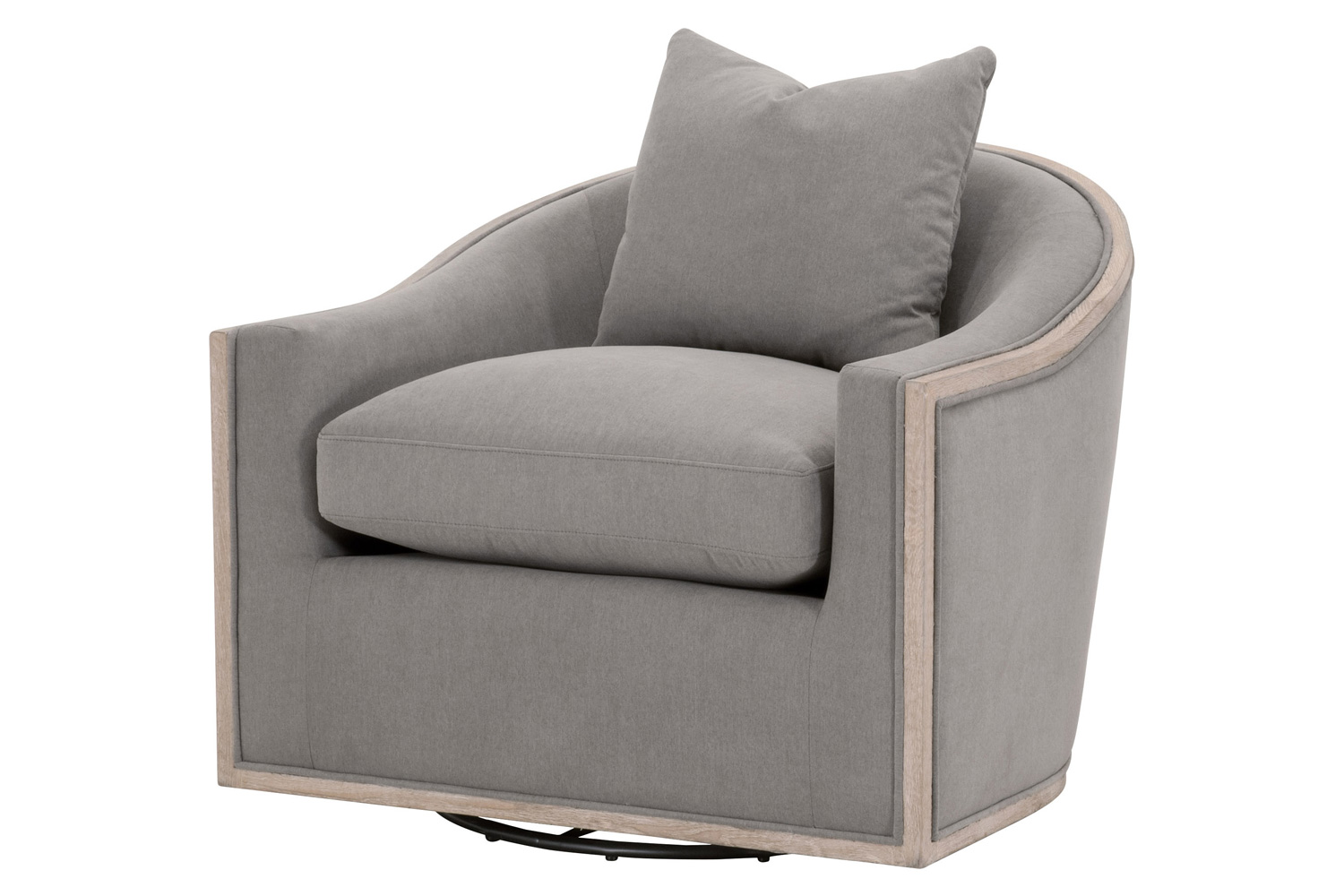 Essentials Paxton Swivel Club Chair - Livesmart Peyton Slate Natural Gray Oak