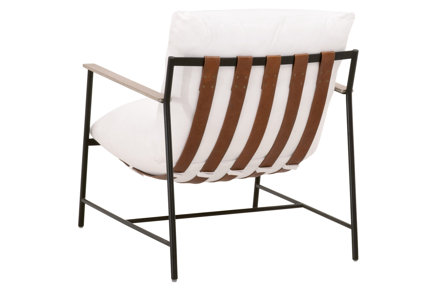 Essentials - Brando Club Chair in LiveSmart Peyton Pearl Black Iron