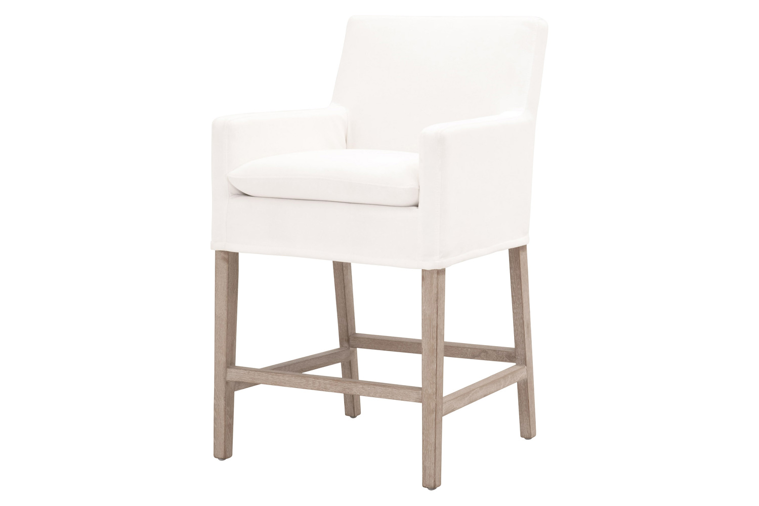 Essentials Drake Slipcover Counter Stool - LiveSmart Peyton Pearl Natural Gray