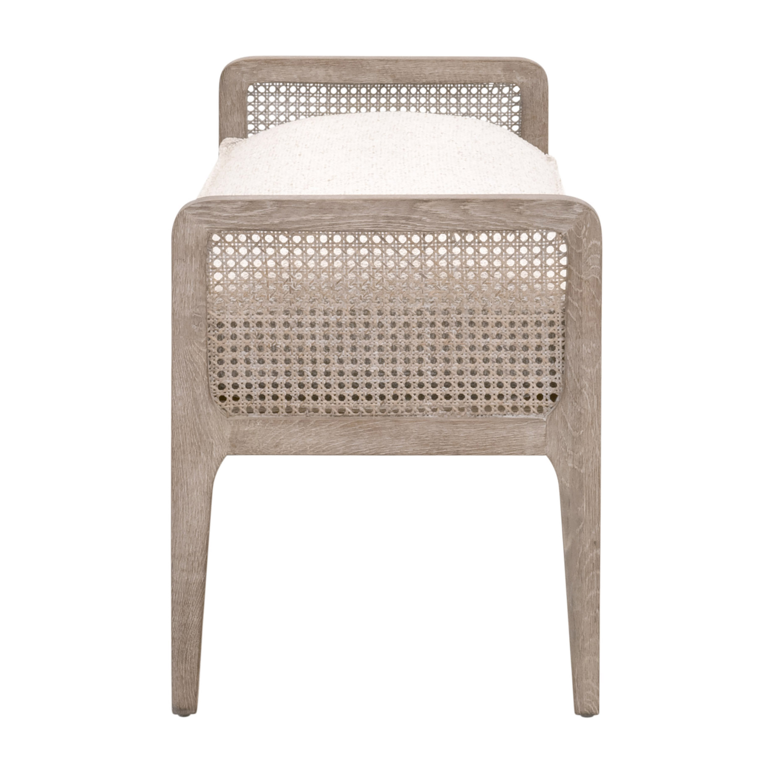 Essentials Leone Bench - LiveSmart Gellar-Linen, Natural Gray Oak, Cane