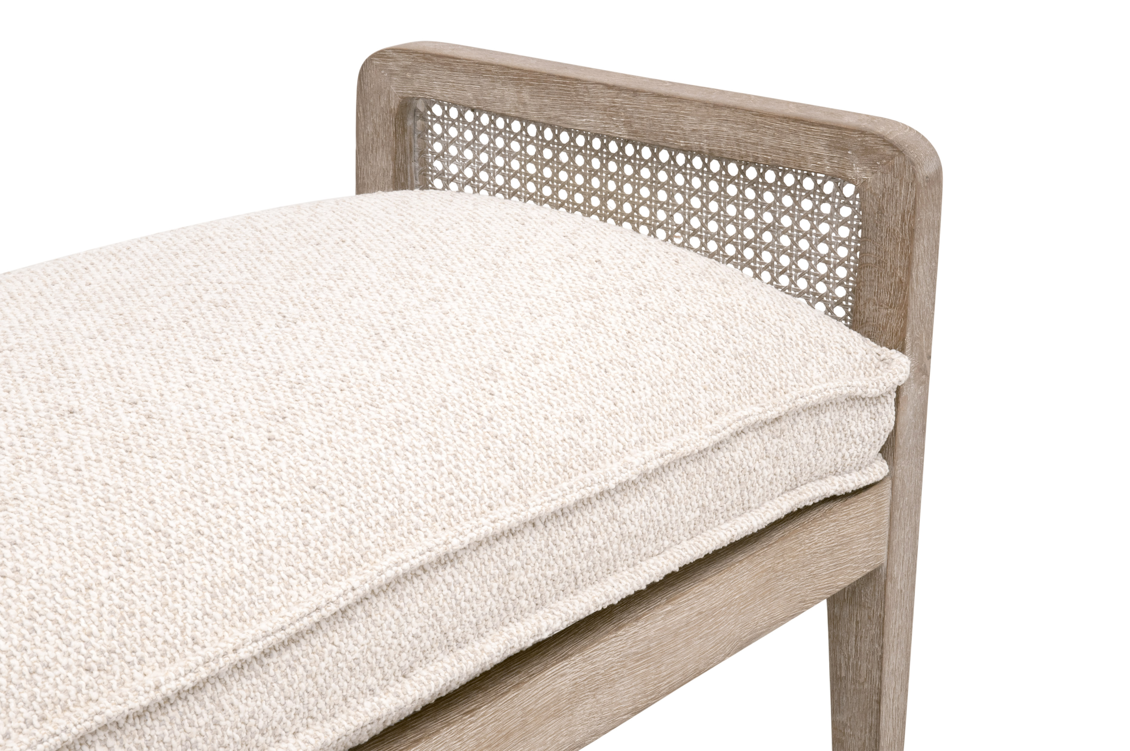 Essentials Leone Bench - LiveSmart Gellar-Linen, Natural Gray Oak, Cane