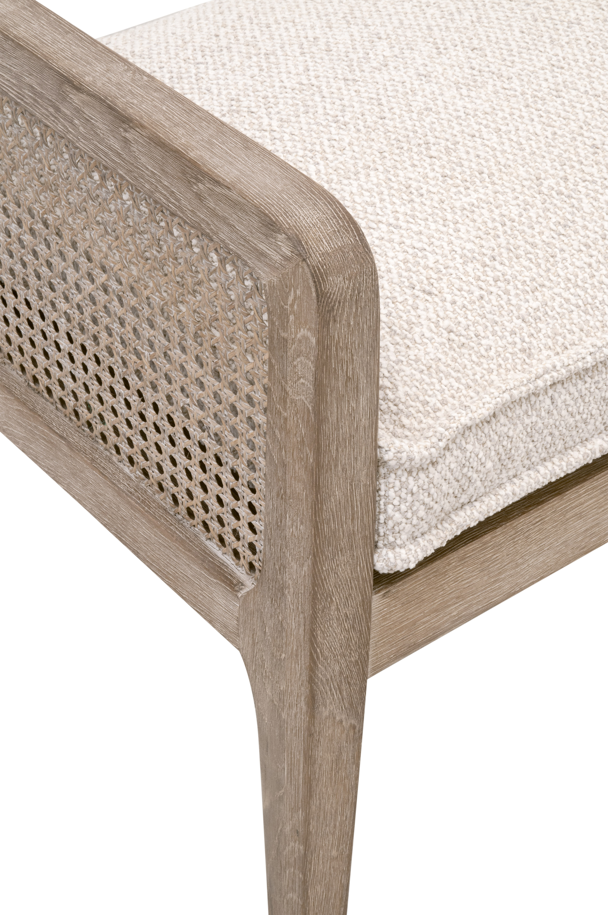 Essentials Leone Bench - LiveSmart Gellar-Linen, Natural Gray Oak, Cane