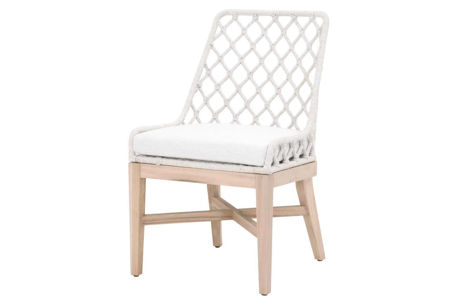 Essentials - Woven Lattis Outdoor Dining Chair in White Speckle