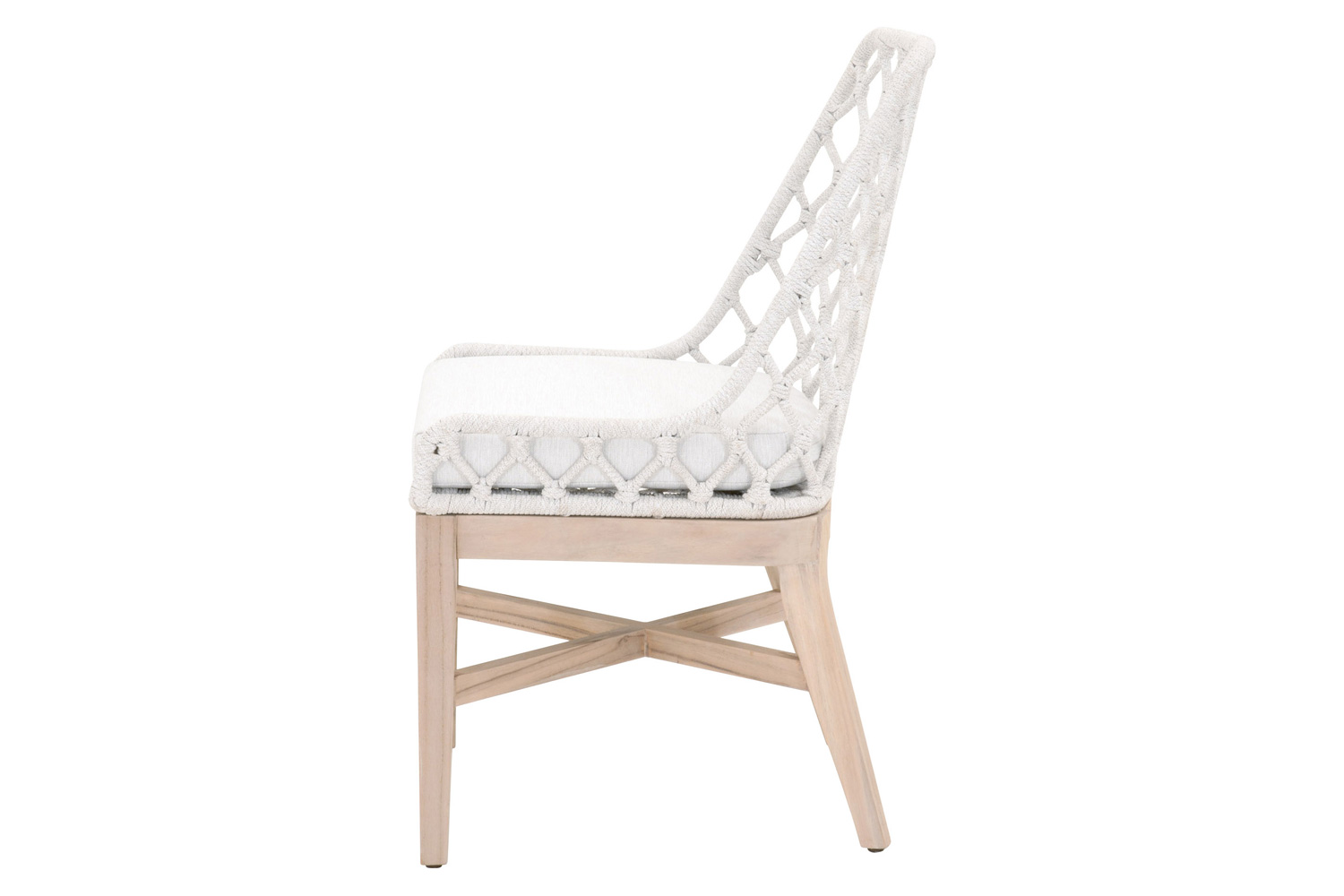 Essentials - Woven Lattis Outdoor Dining Chair in White Speckle