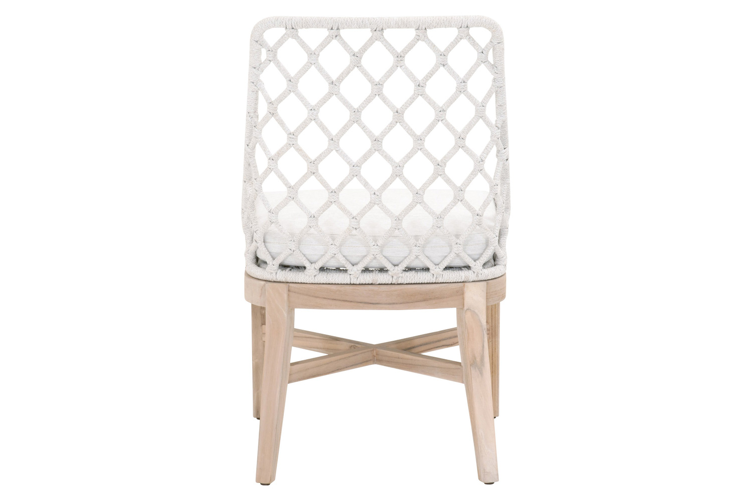 Essentials - Woven Lattis Outdoor Dining Chair in White Speckle