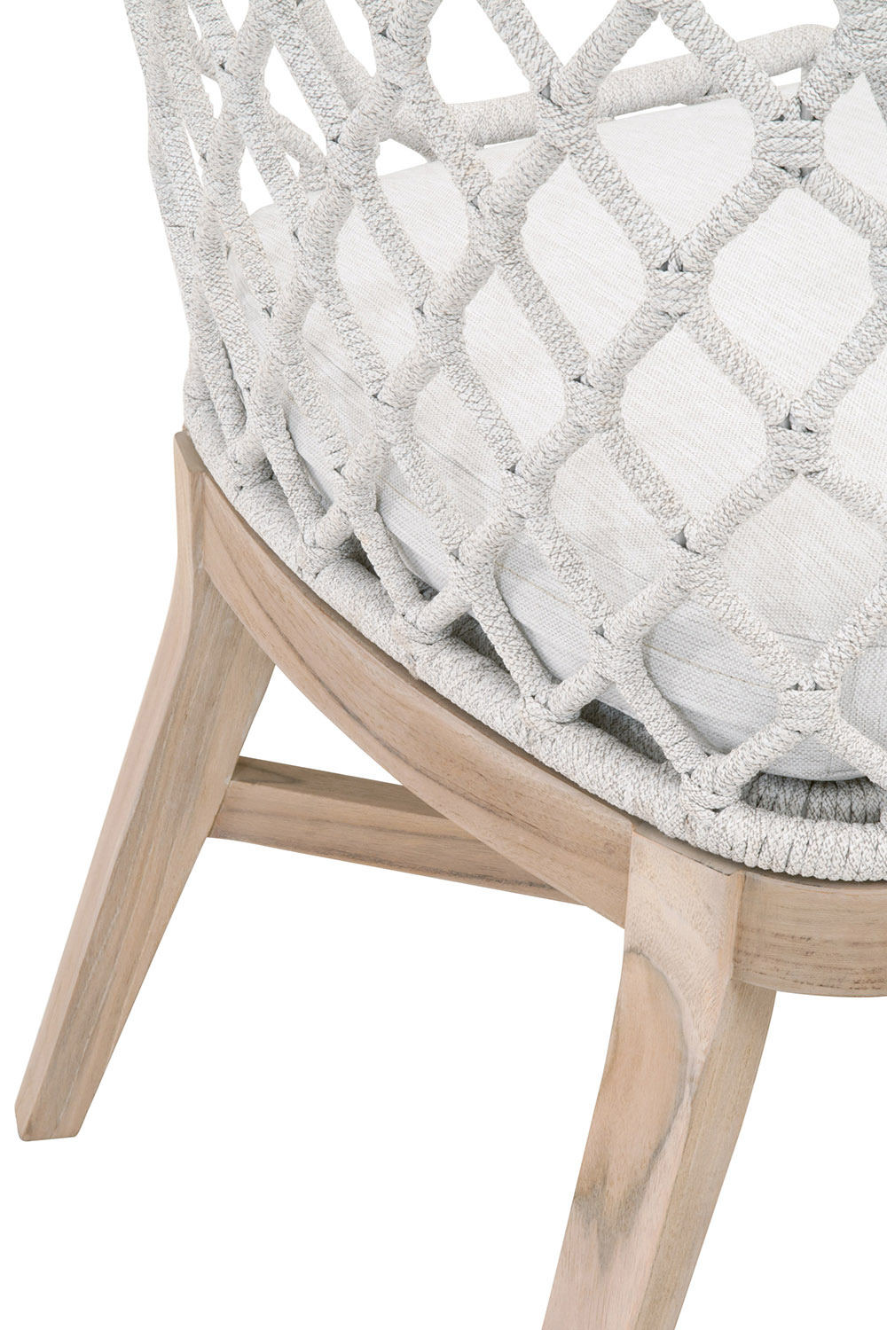 Essentials - Woven Lattis Outdoor Dining Chair in White Speckle