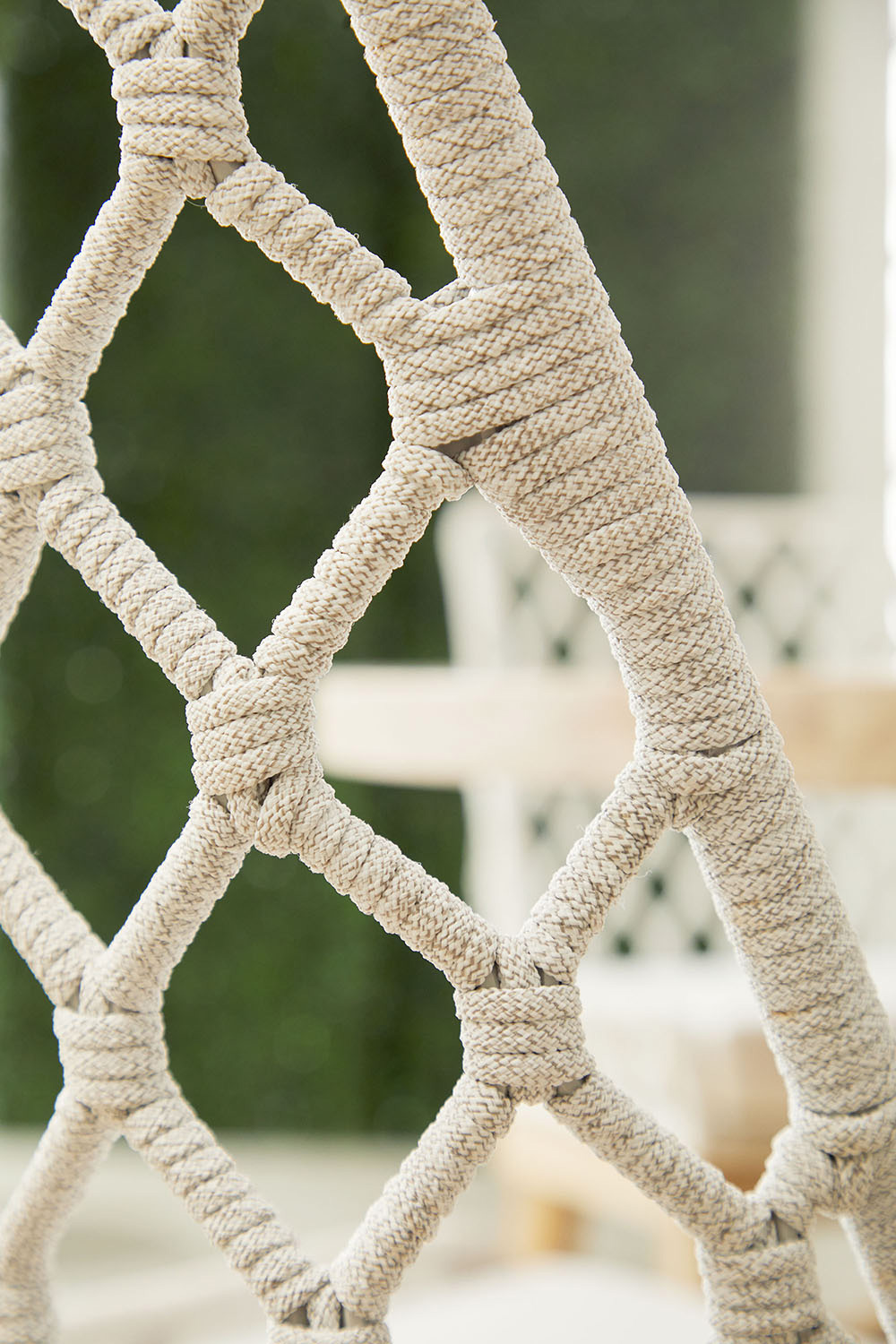 Essentials - Woven Lattis Outdoor Dining Chair in White Speckle