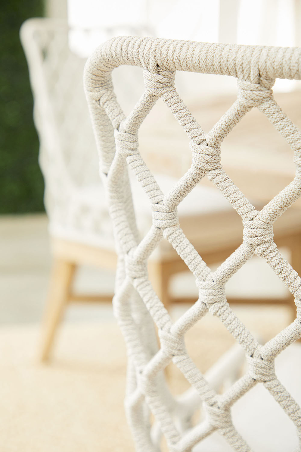 Essentials - Woven Lattis Outdoor Dining Chair in White Speckle