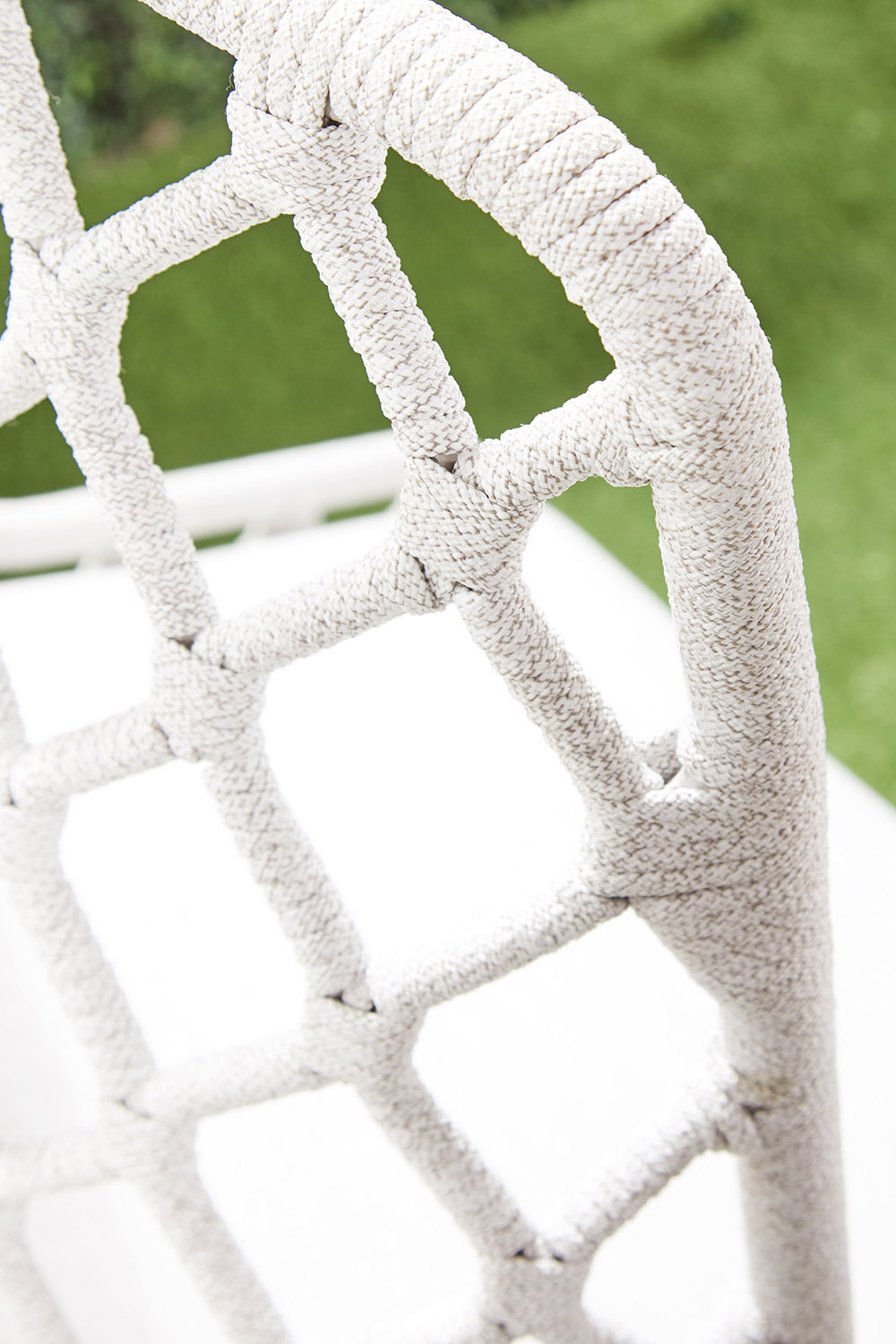 Essentials - Woven Lattis Outdoor Dining Chair in White Speckle