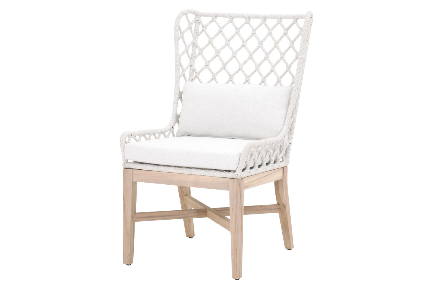 Essentials - Woven Lattis Outdoor Wing Chair in White Speckle